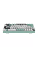 HK255 Membrane LCD RGB Kablosuz/Bluetooth Gri Yeşil %75 Türkçe Gaming Klavye