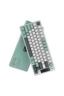 HK255 Membrane LCD RGB Kablosuz/Bluetooth Gri Yeşil %75 Türkçe Gaming Klavye