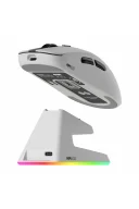 HM420 4K Hz 26000 DPI Tri-Mode Kablosuz/Bluetooth Şarj Standlı Beyaz Gaming Mouse