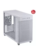 Asus Prime AP201 USB 3.2 Tempered Glass Mesh MicroATX Beyaz Kasa