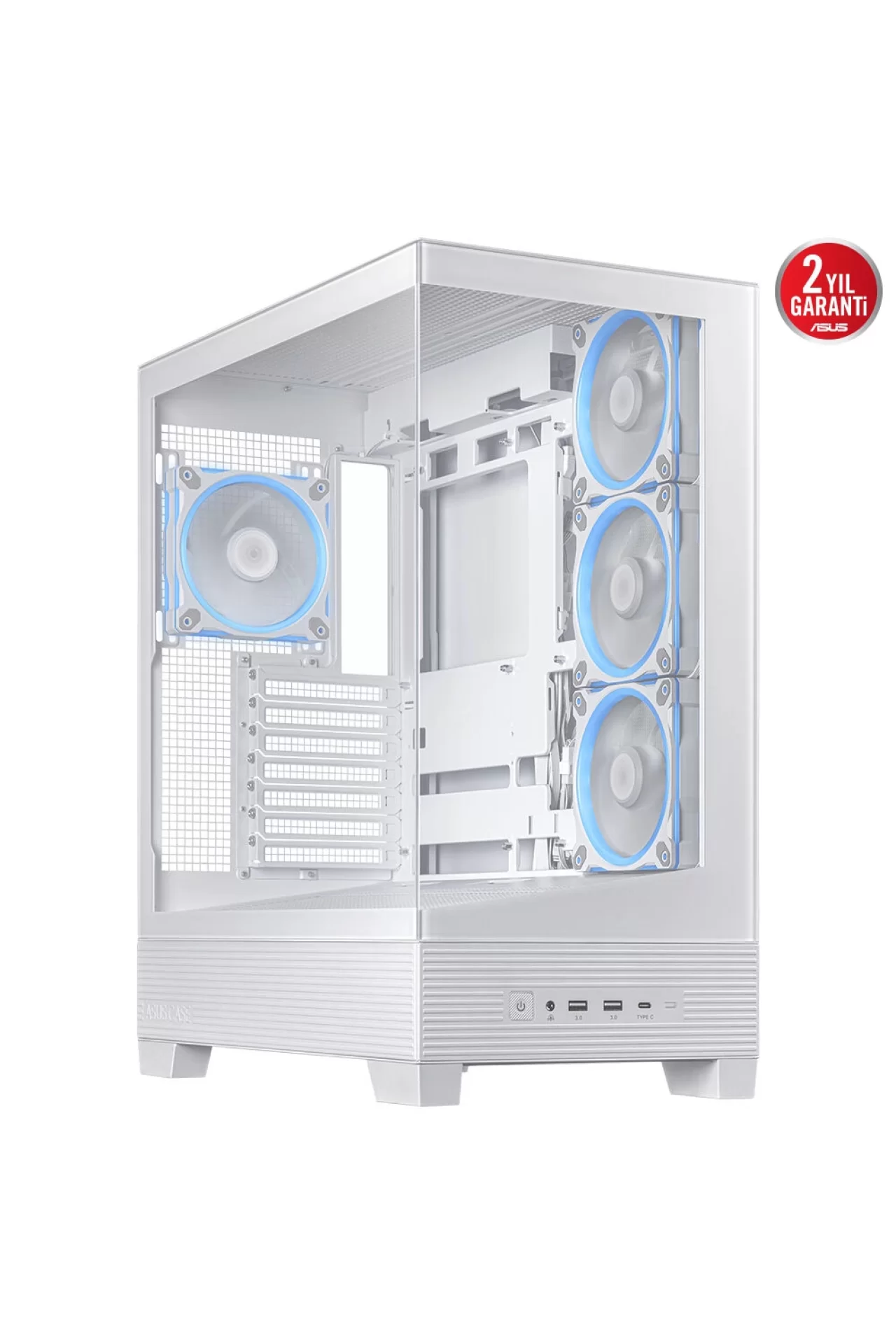Asus A31 PLUS TG ARGB Beyaz Temperli Cam USB 3.2 Mid Tower ATX Gaming Kasa