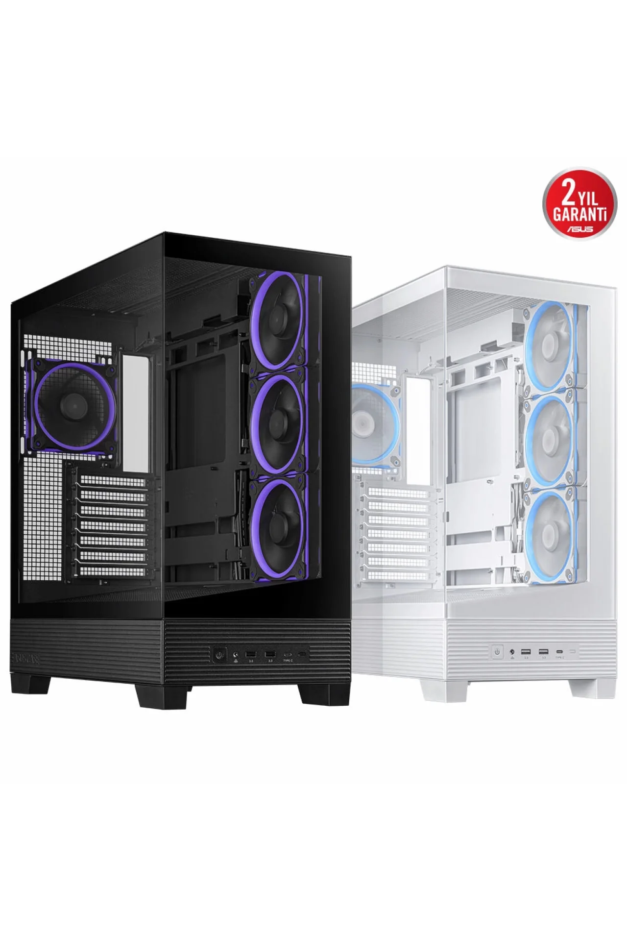 Asus A31 PLUS TG ARGB Beyaz Temperli Cam USB 3.2 Mid Tower ATX Gaming Kasa