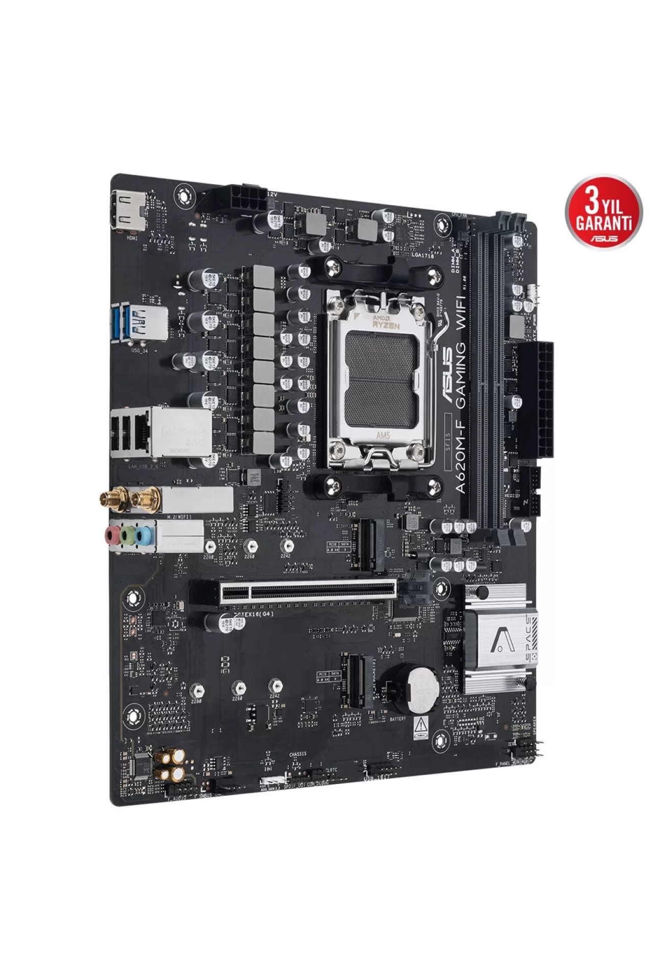 Asus A620M-F Gaming WIFI 8000MHz (OC) DDR5 Soket AM5 M.2 HDMI mATX Anakart