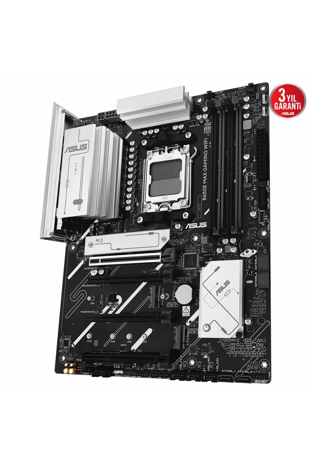 Asus B650E MAX Gaming WIFI 8000MHz (OC) DDR5 Soket AM5 M.2 HDMI DP ATX Anakart