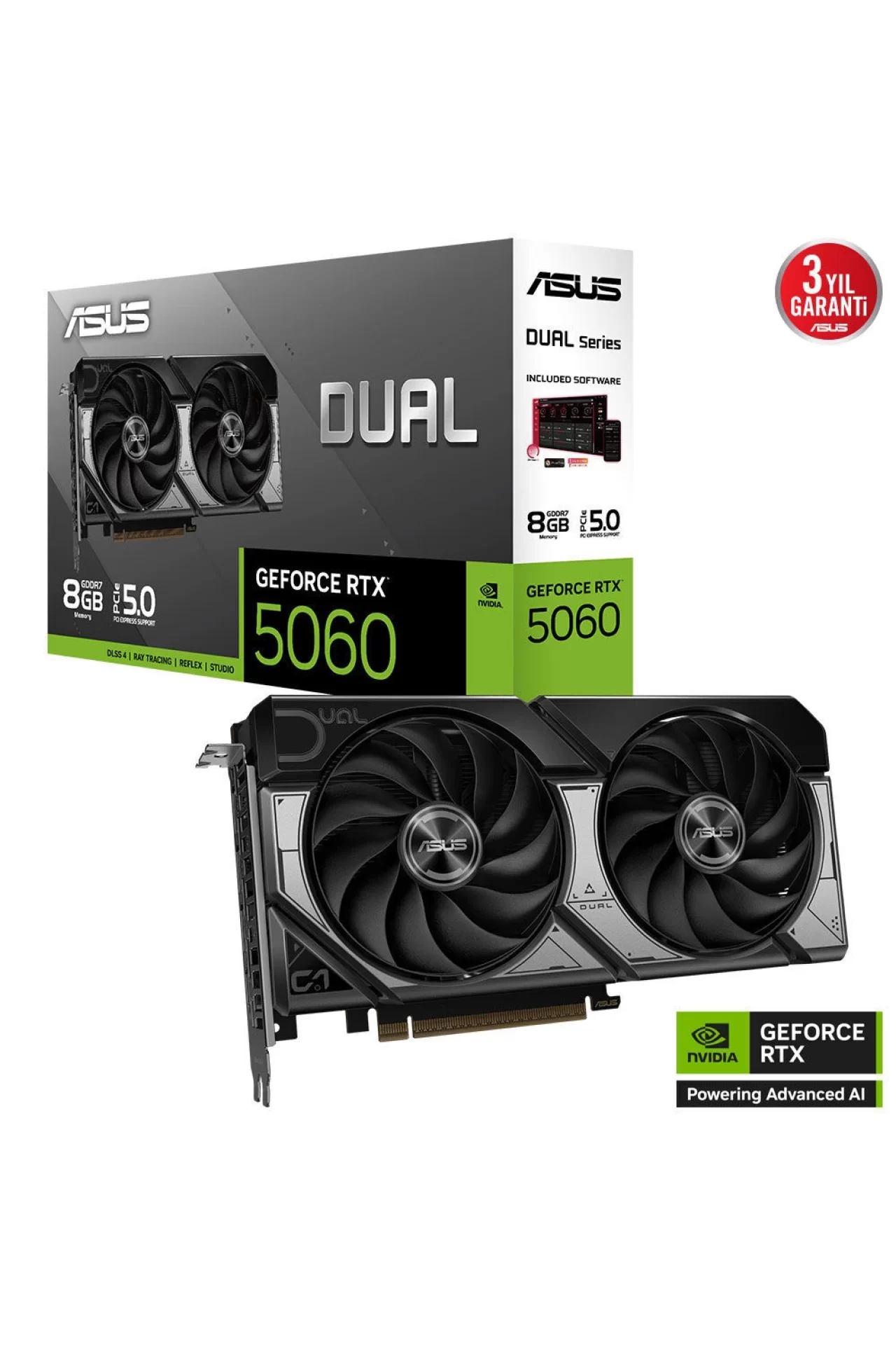 Asus GeForce RTX 5060 Dual 8G 8GB GDDR7 128 Bit DLSS 4 Ekran Kartı