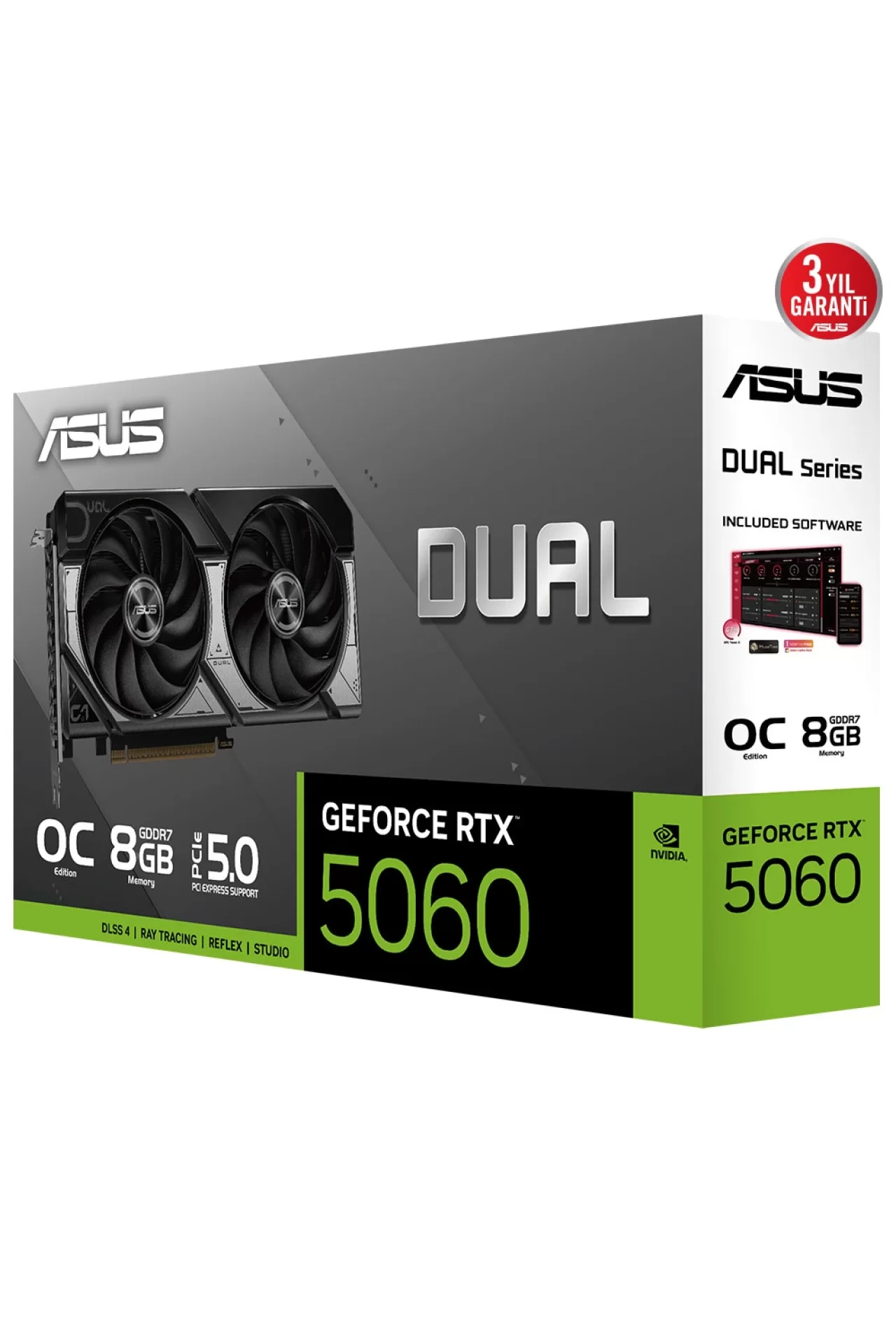 Asus DUAL GeForce RTX 5060 OC 8GB GDDR7 128 Bit DLSS 4 Ekran Kartı