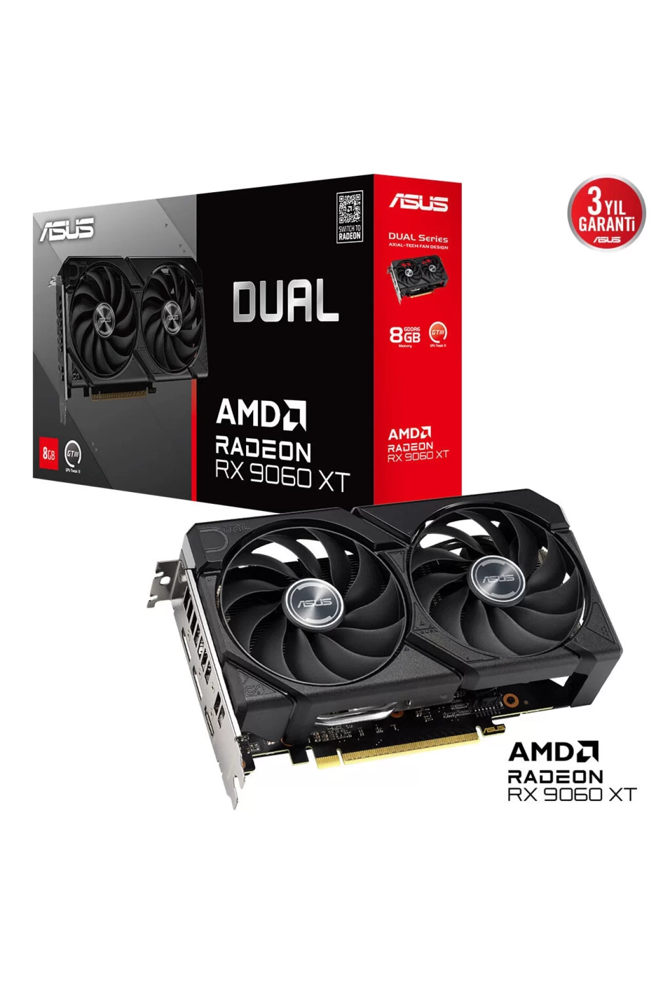 Asus Dual Radeon RX 9060 XT 8GB Ekran Kartı