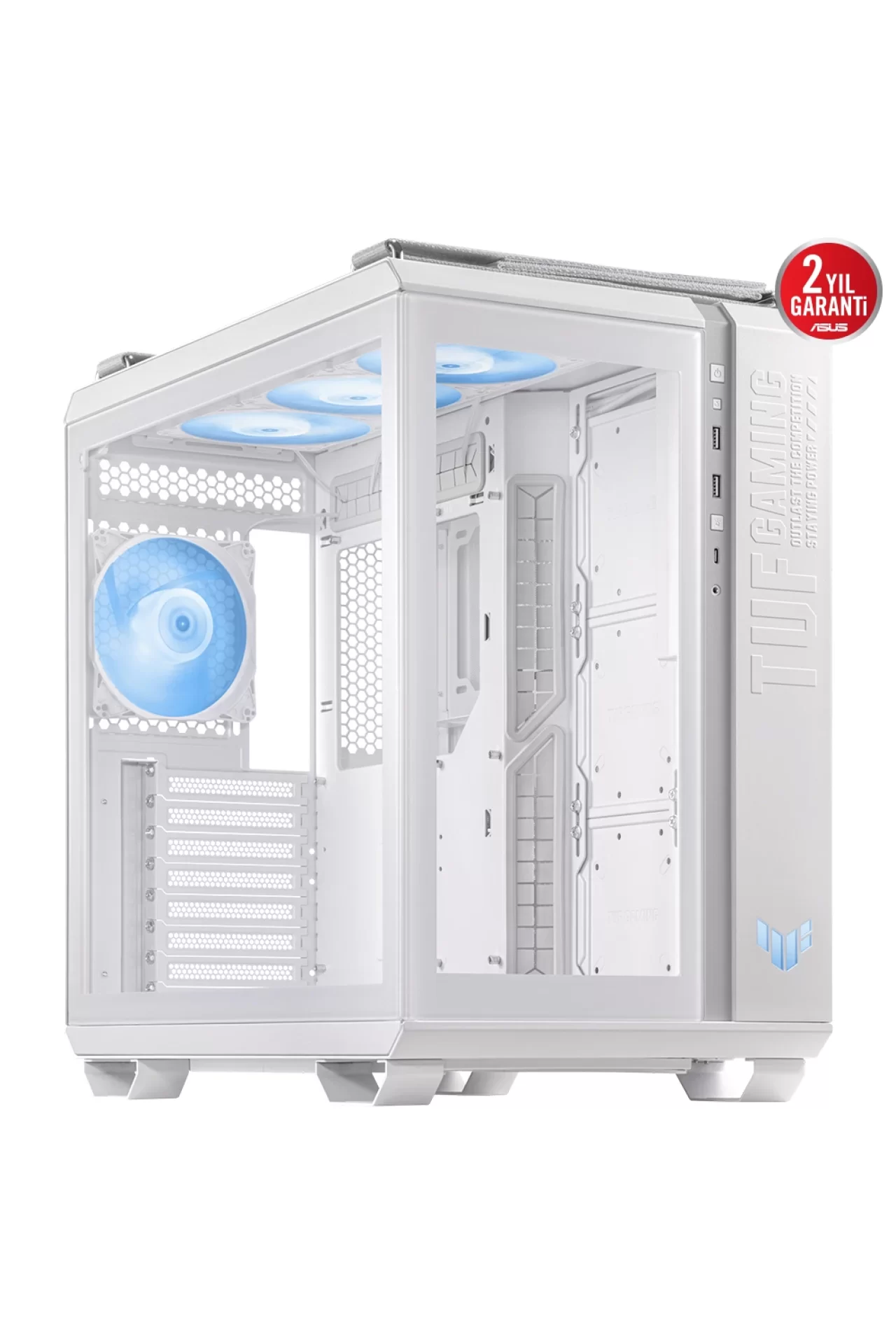 Asus TUF Gaming GT502 Plus Panaromik Temperli Cam USB 3.2 ATX Beyaz Gaming Kasa