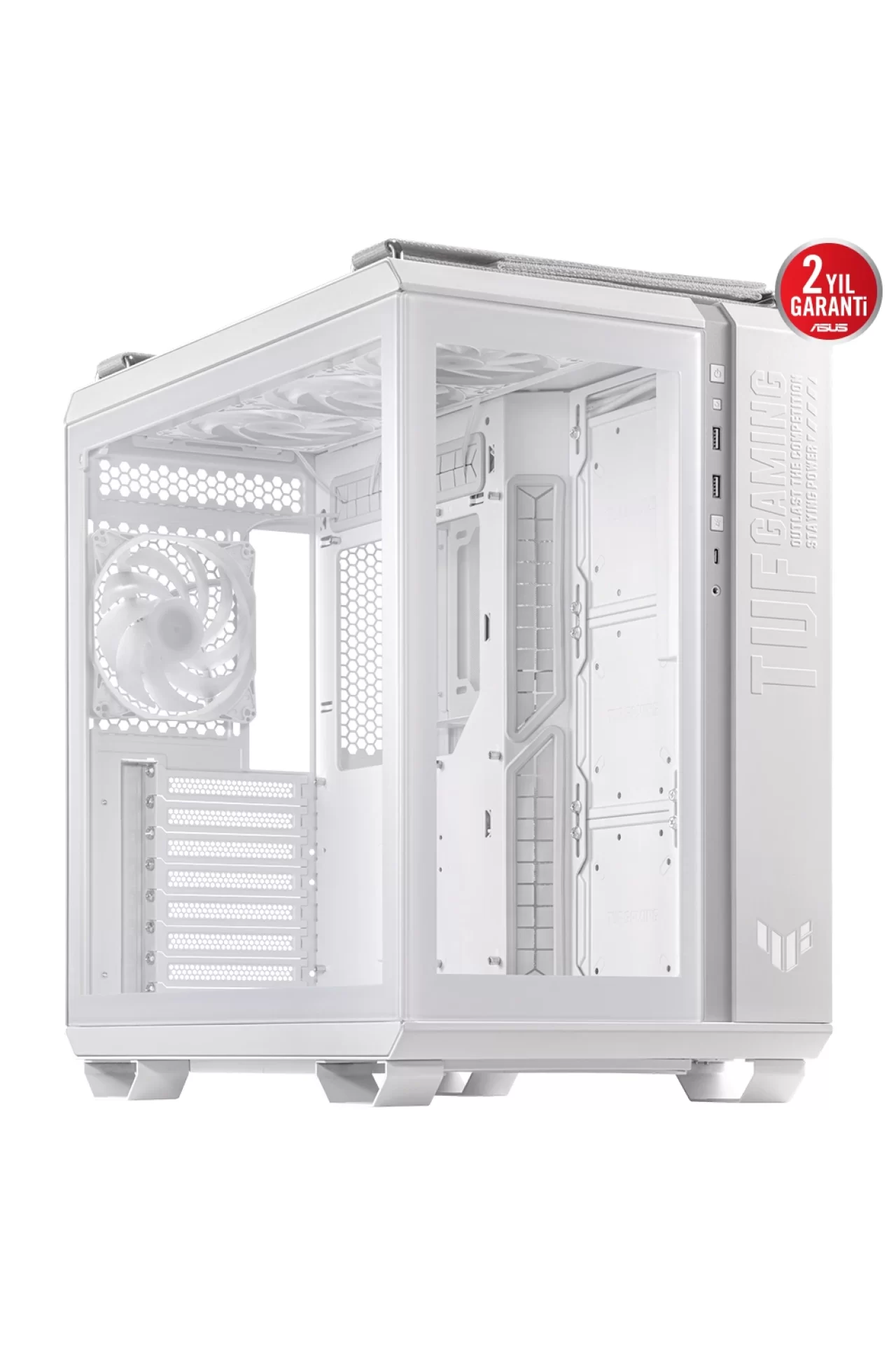 Asus TUF Gaming GT502 Plus Panaromik Temperli Cam USB 3.2 ATX Beyaz Gaming Kasa