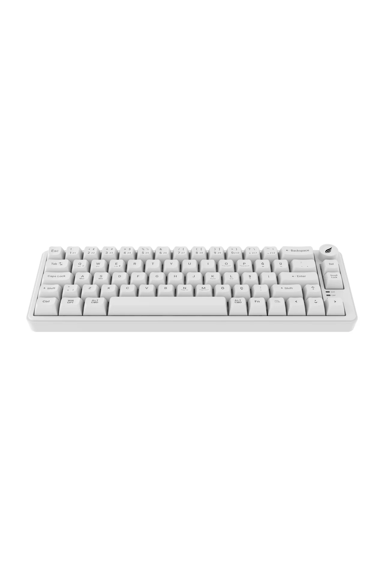 Hawk Gaming HK251 Membrane RGB Kablosuz/Bluetooth Beyaz %65 Türkçe Gaming Klavye