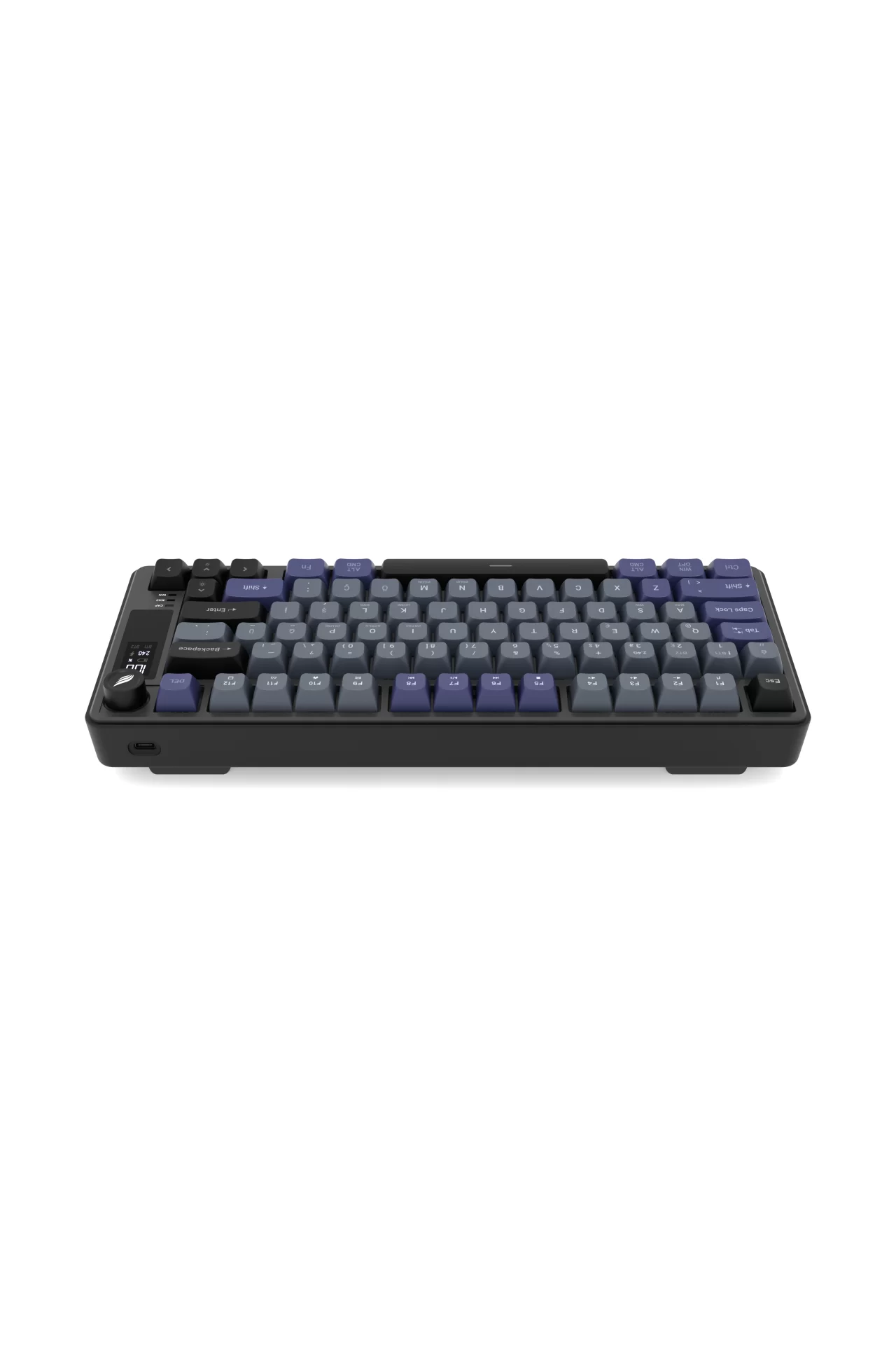 Hawk Gaming HK255 Membrane LCD RGB Kablosuz/Bluetooth Siyah Gri %75 Türkçe Gaming Klavye