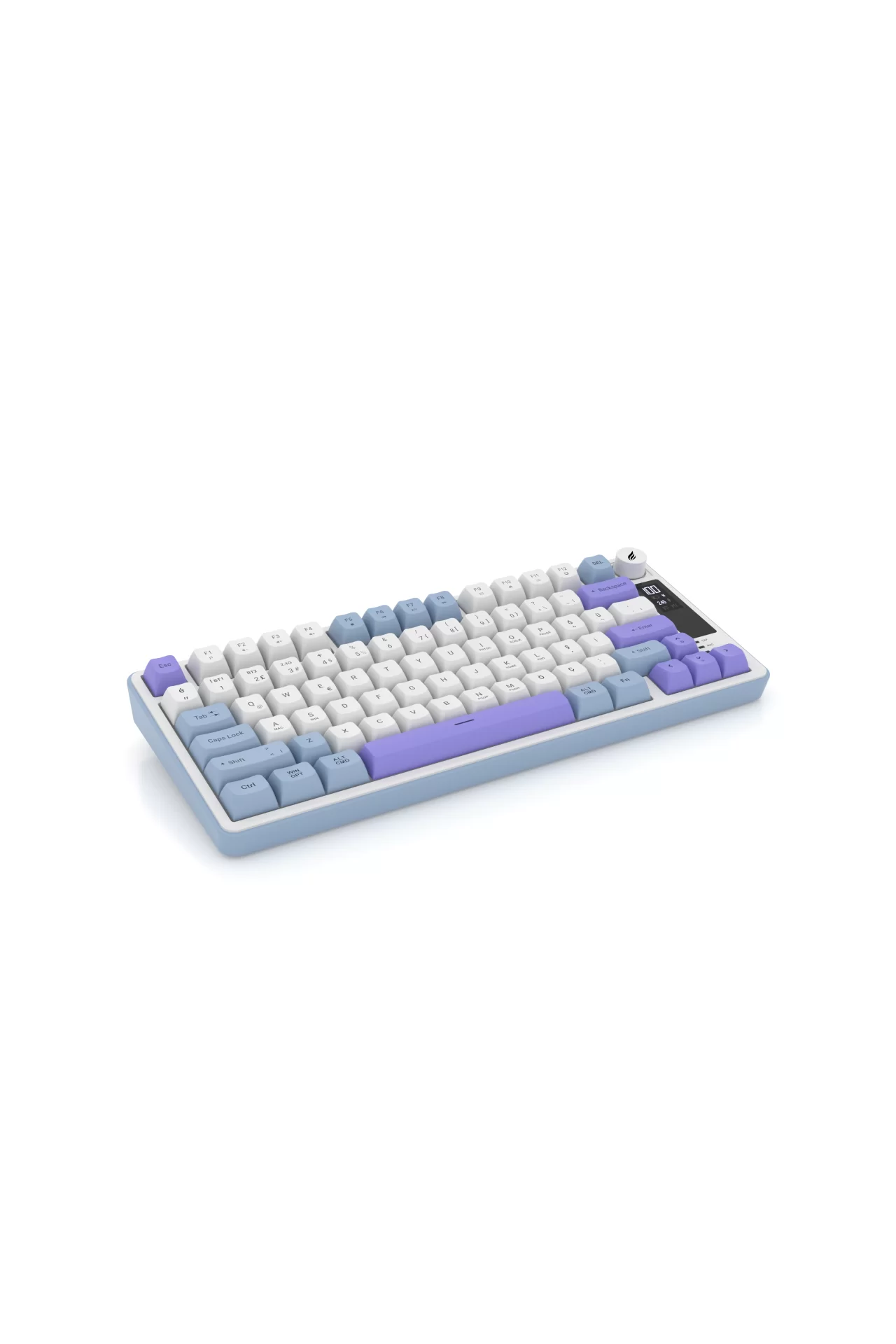 Hawk Gaming HK255 Membrane LCD RGB Kablosuz/Bluetooth Mavi Mor %75 Türkçe Gaming Klavye
