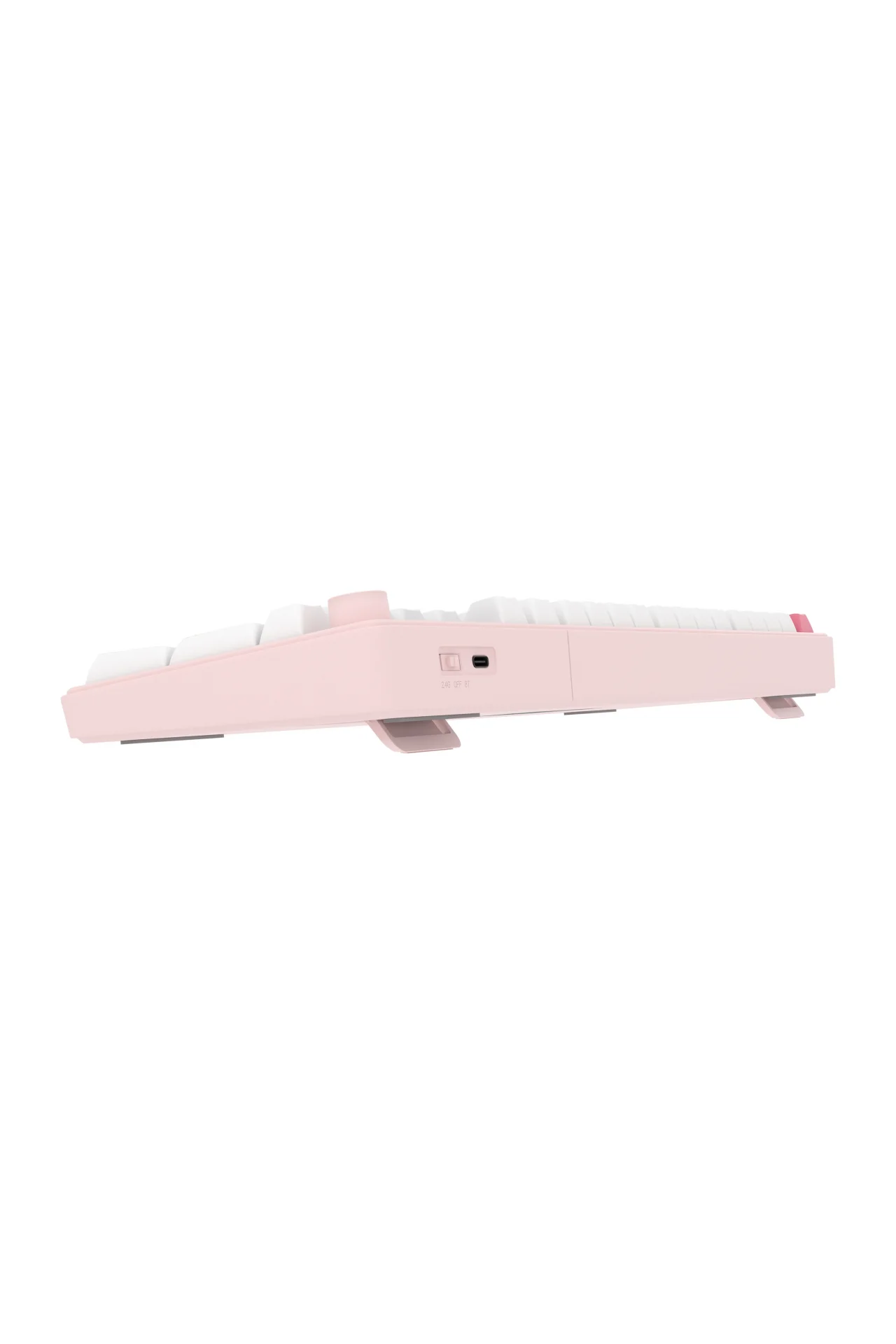 Hawk Gaming HK258 Membrane LCD RGB Kablosuz/Bluetooth Beyaz Pembe Full Türkçe Gaming Klavye