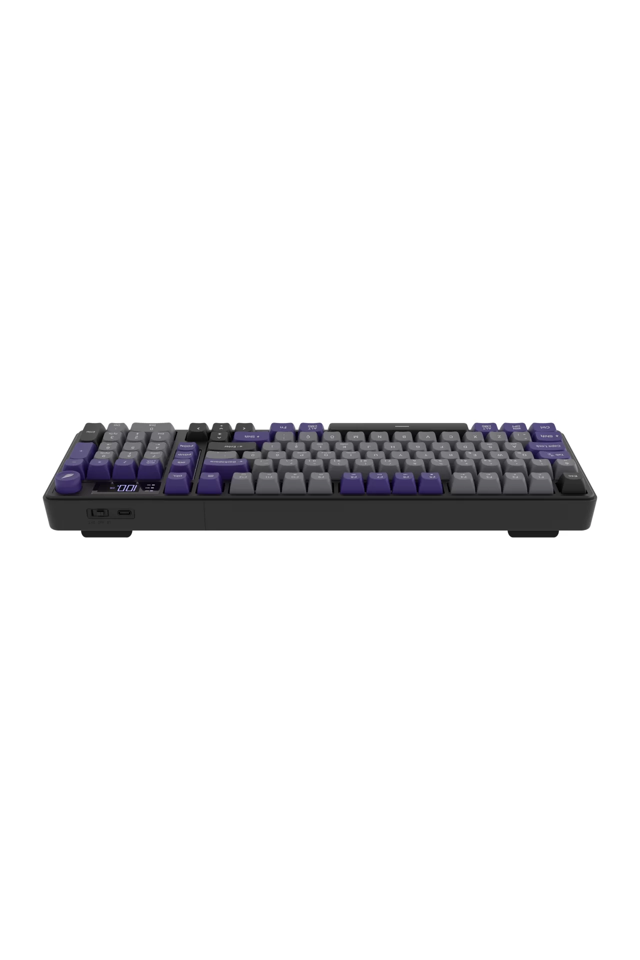 Hawk Gaming HK258 Membrane LCD RGB Kablosuz/Bluetooth Gri Mor Full Türkçe Gaming Klavye