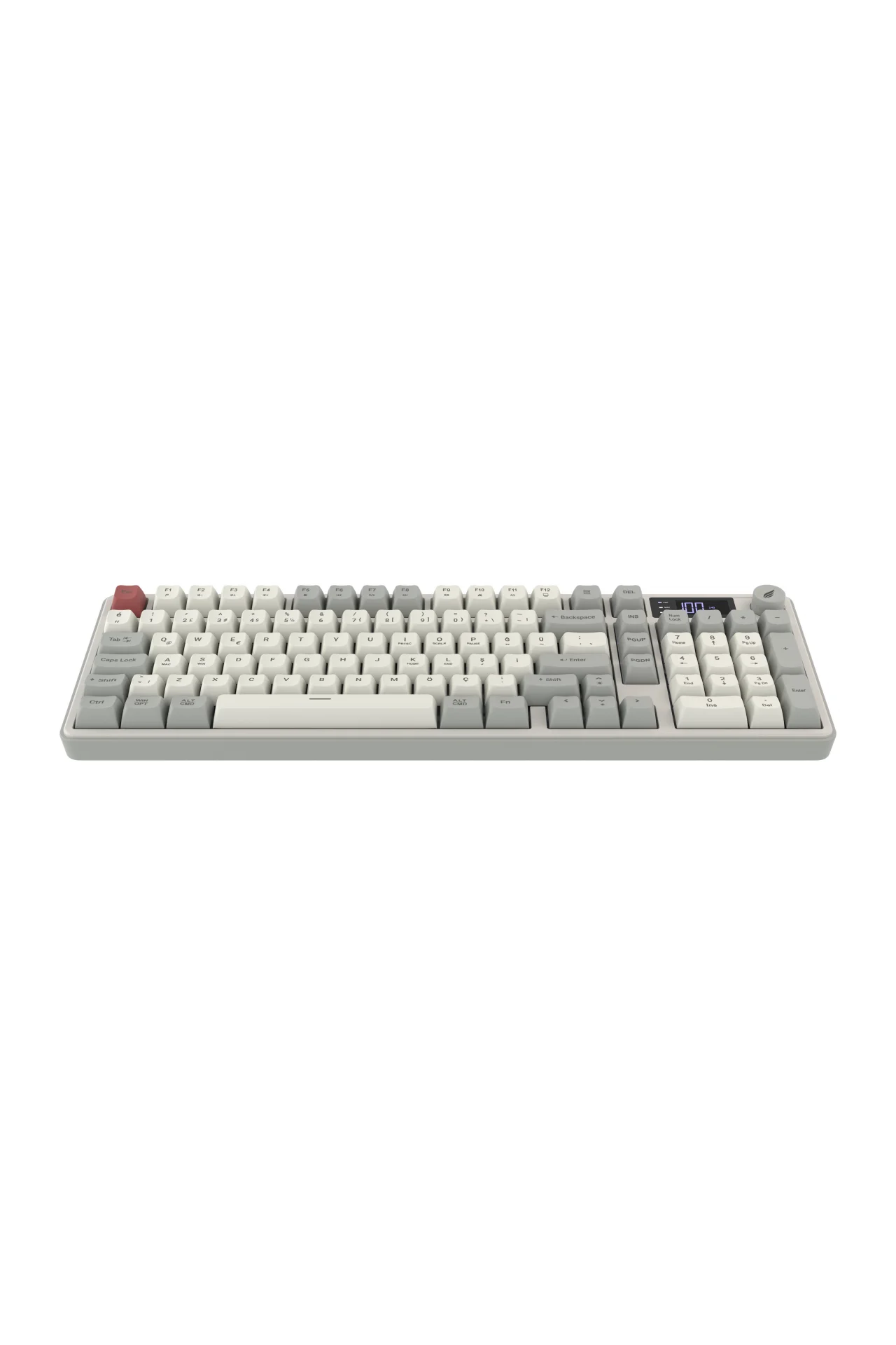 Hawk Gaming HK258 Membrane LCD RGB Kablosuz/Bluetooth Kırmızı Haki Full Türkçe Gaming Klavye