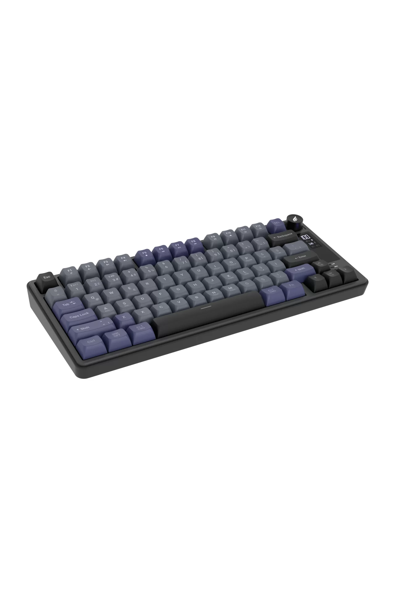 HK255 Membrane LCD RGB Kablosuz/Bluetooth Siyah Gri %75 Türkçe Gaming Klavye
