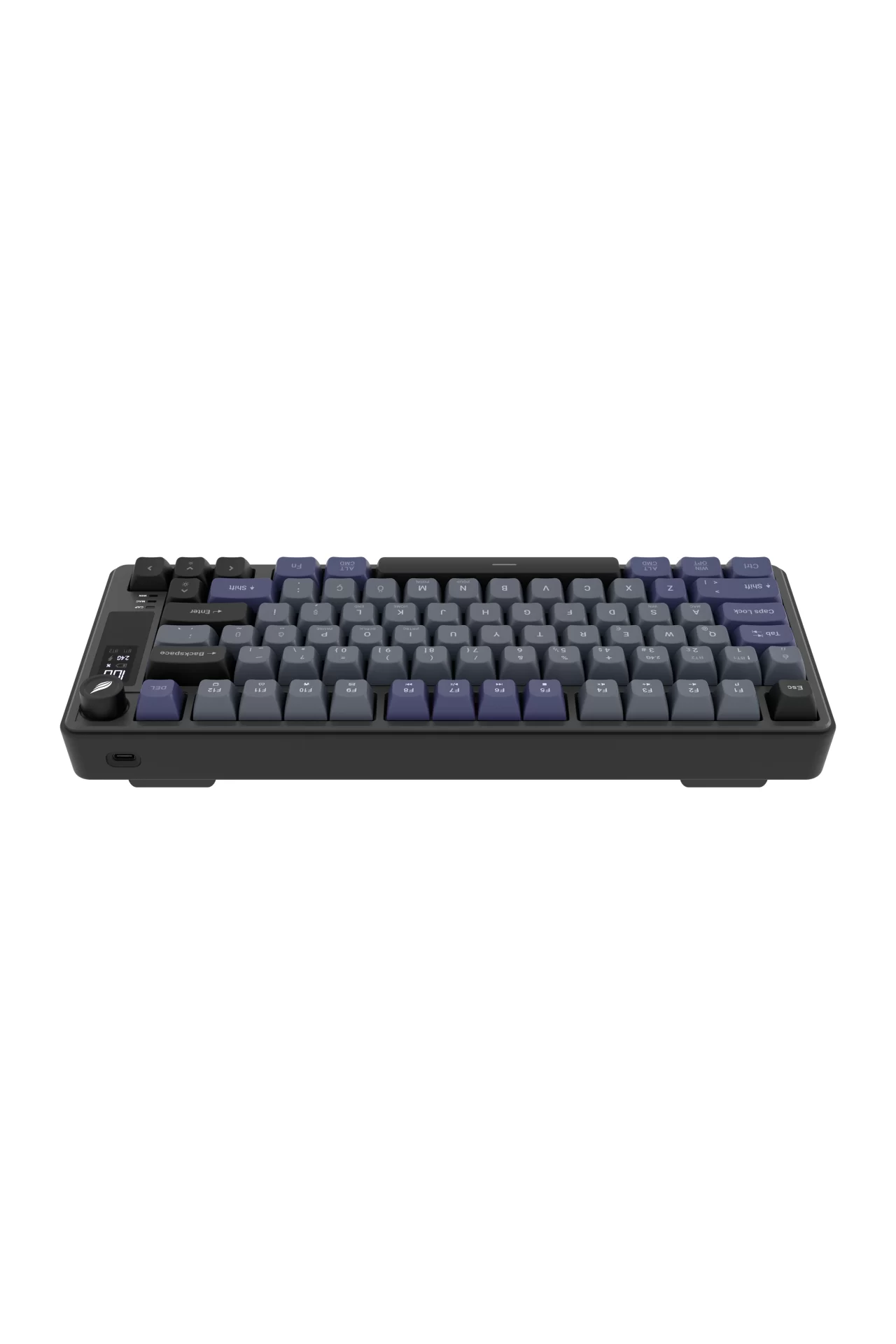 HK255 Membrane LCD RGB Kablosuz/Bluetooth Siyah Gri %75 Türkçe Gaming Klavye