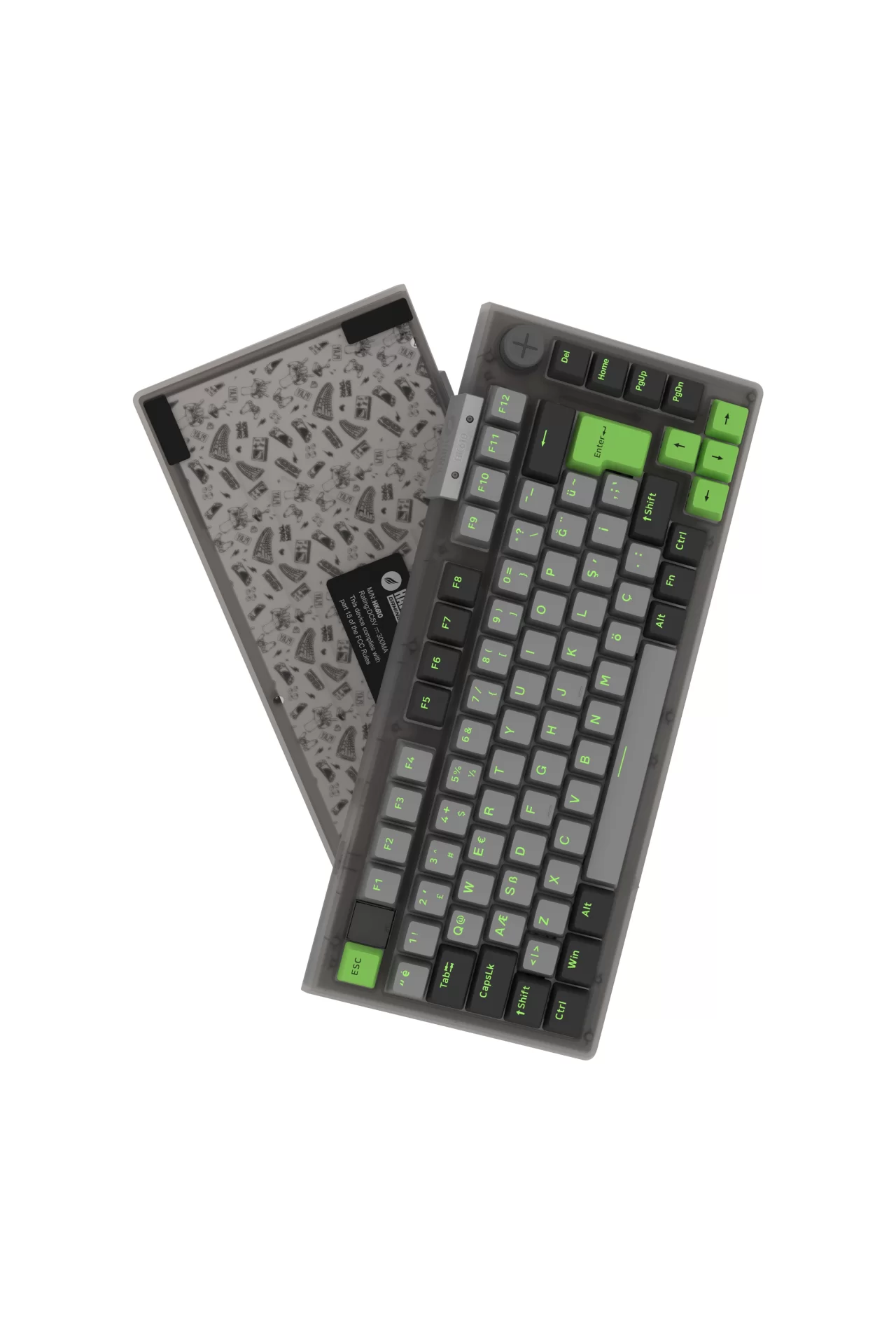HK610 Gateron Switch RGB LCD Tri-Mode Kablosuz/Bluetooth %75 Gaming Klavye