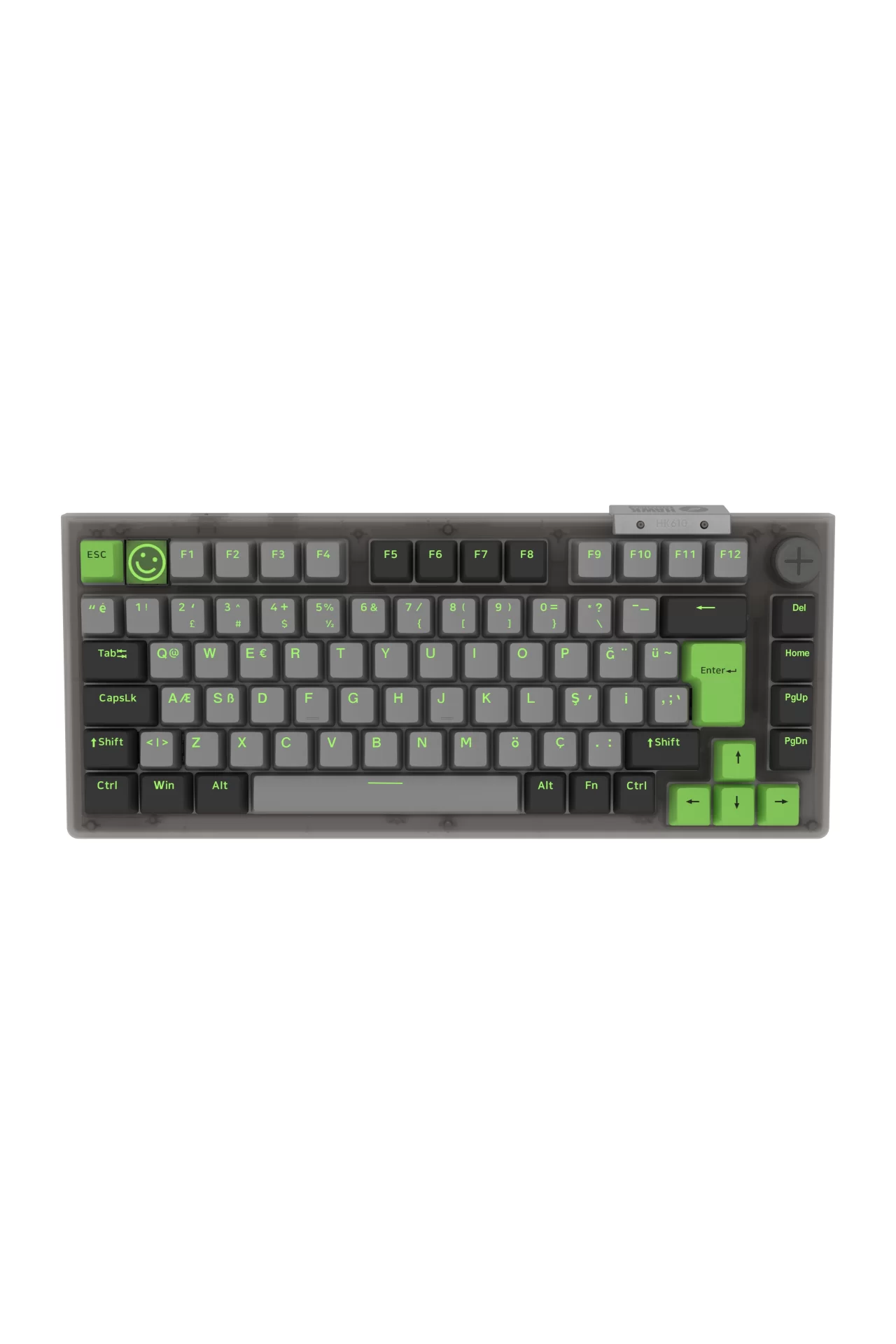 HK610 Gateron Switch RGB LCD Tri-Mode Kablosuz/Bluetooth %75 Gaming Klavye