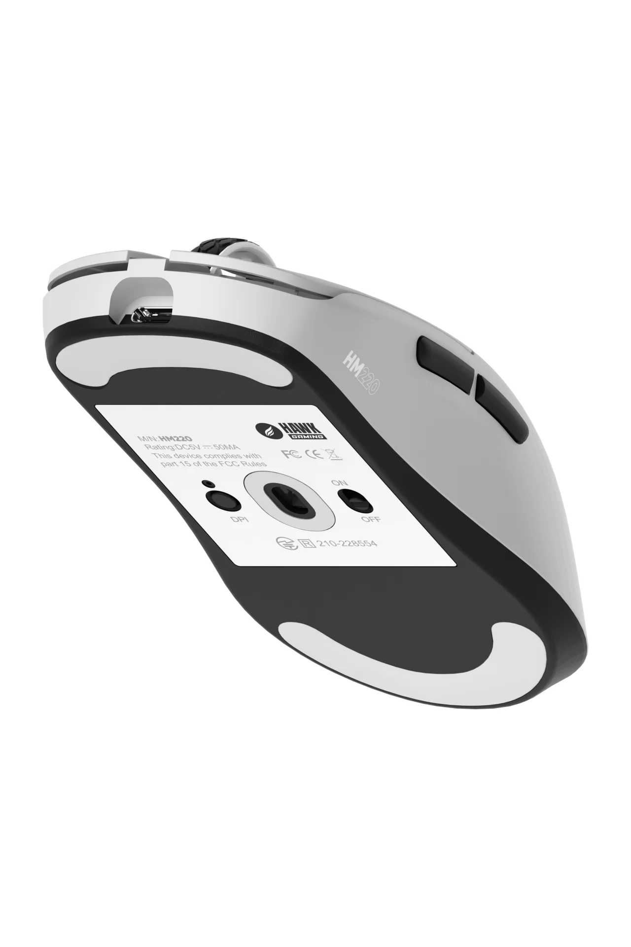 HM220 1K Hz 12000 DPI Tri-Mode Kablosuz/Bluetooth Beyaz Gaming Mouse