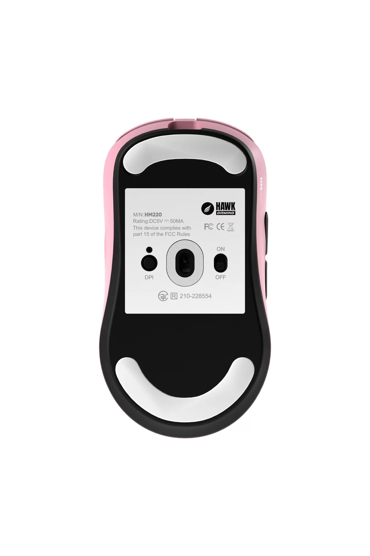 HM220 1K Hz 12000 DPI Tri-Mode Kablosuz/Bluetooth Pembe Gaming Mouse
