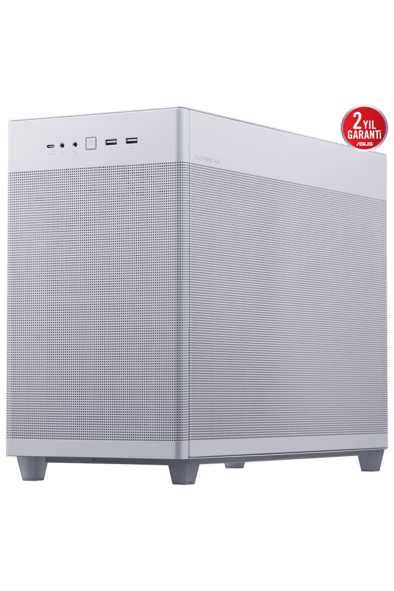 Asus Prime AP201 USB 3.2 Tempered Glass Mesh MicroATX Beyaz Kasa