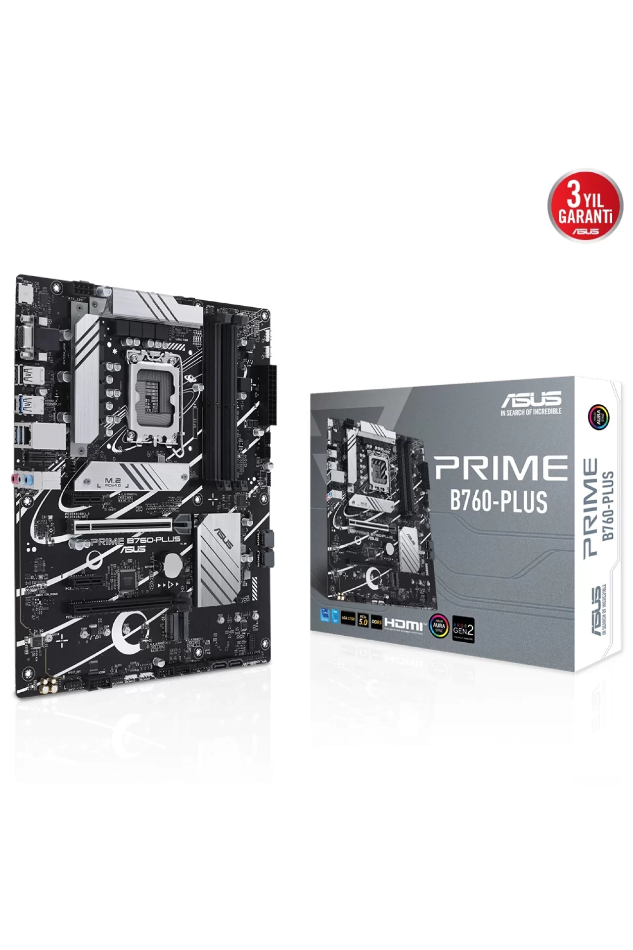 Asus Prime B760-Plus 7200MHz (OC) DDR5 Soket 1700 M.2 HDMI DP VGA ATX Anakart