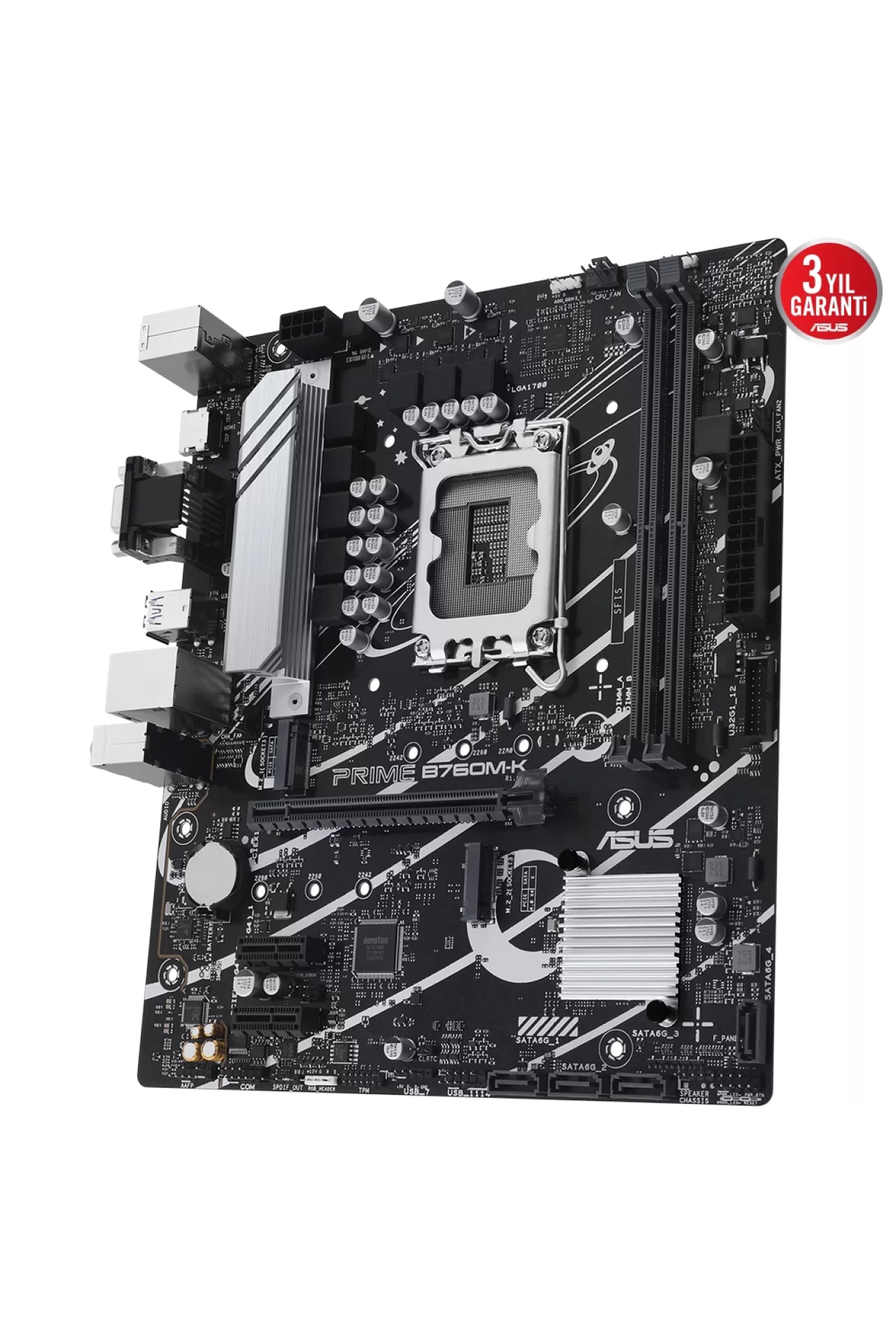 Asus Prime B760M-K 8000MHz (OC) DDR5 Soket 1700 M.2 HDMI mATX Anakart