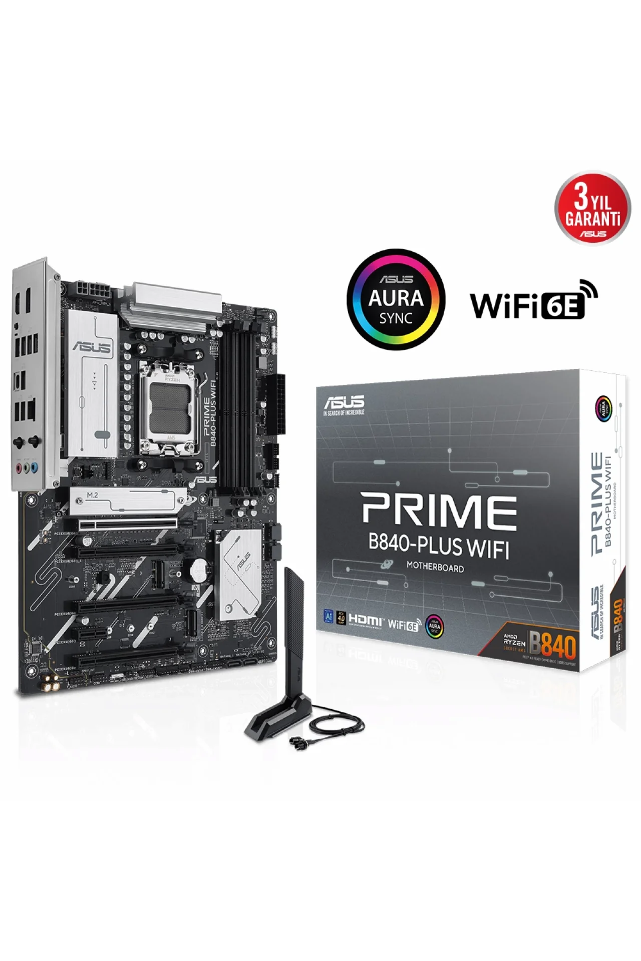 Asus Prime B840-PLUS WiFi 7600MHz (OC) DDR5 Soket AM5 M.2 HDMI DP ATX Anakart