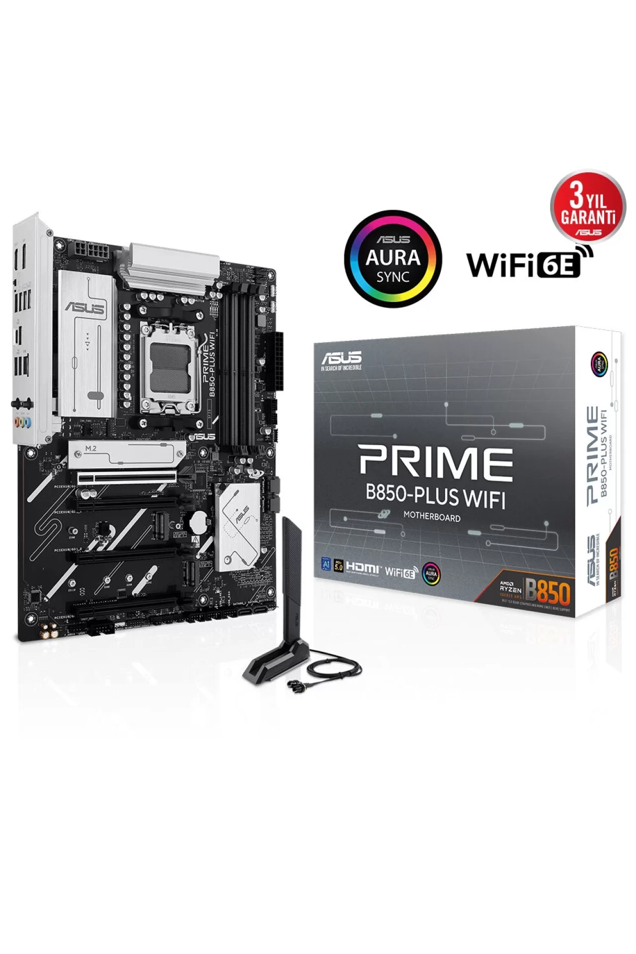Asus Prime B850-PLUS WIFI 8000MHz (OC) DDR5 Soket AM5 M.2 HDMI DP ATX Anakart