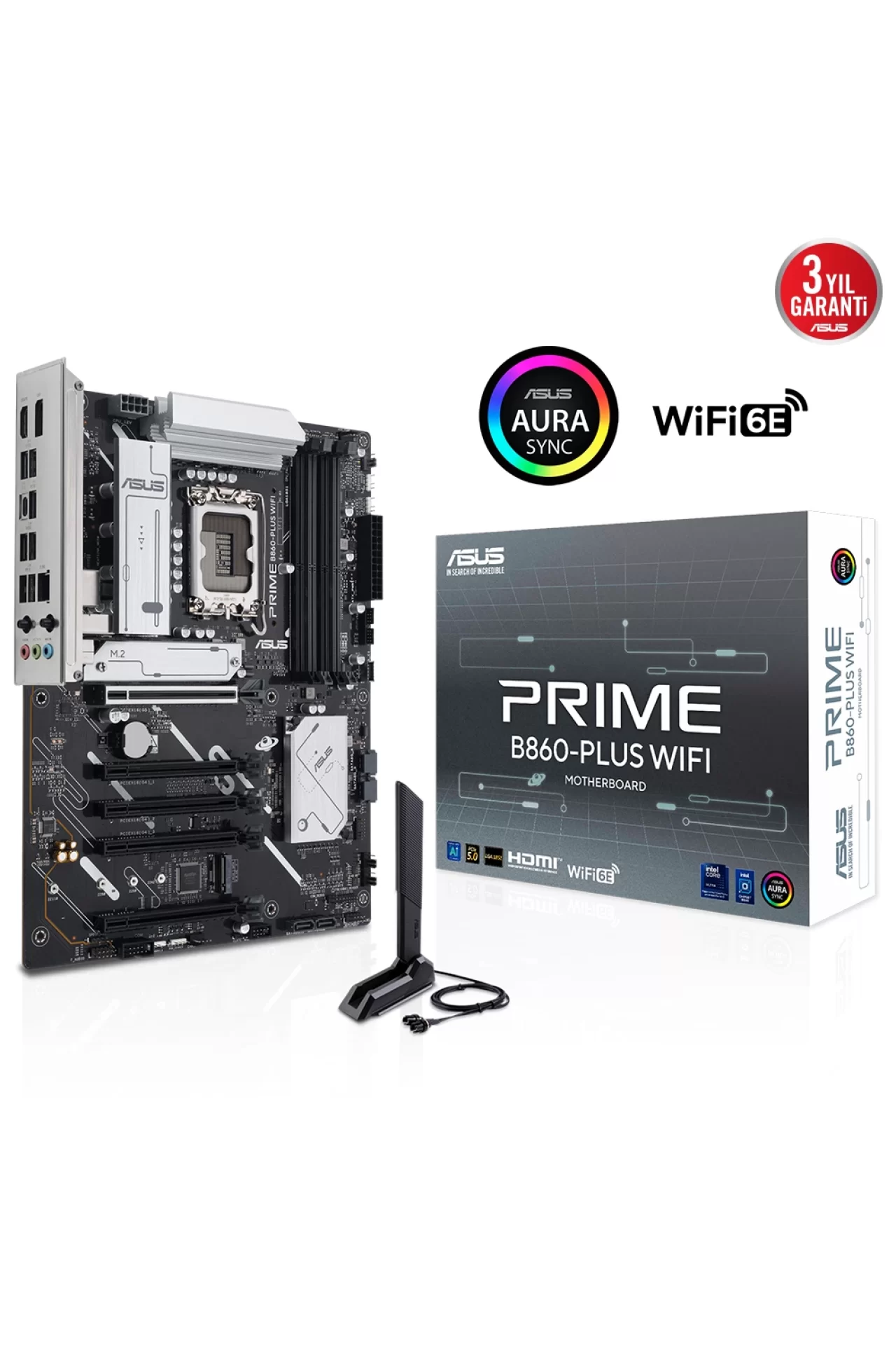 Asus Prime B860-PLUS WiFi 8200MHz (OC) DDR5 Soket LGA1851 M.2 HDMI DP ATX Anakart
