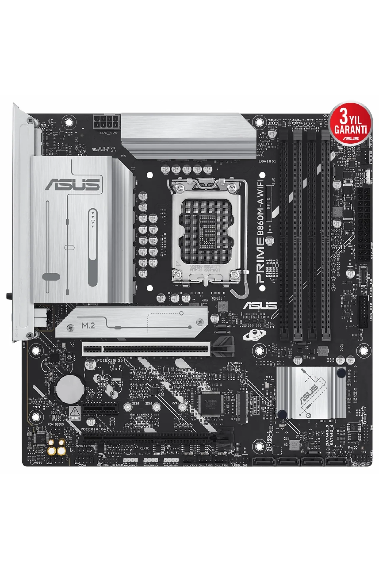 Asus Prime B860M-A WiFi 8666MHz (OC) DDR5 Soket LGA1851 M.2 HDMI DP mATX Anakart