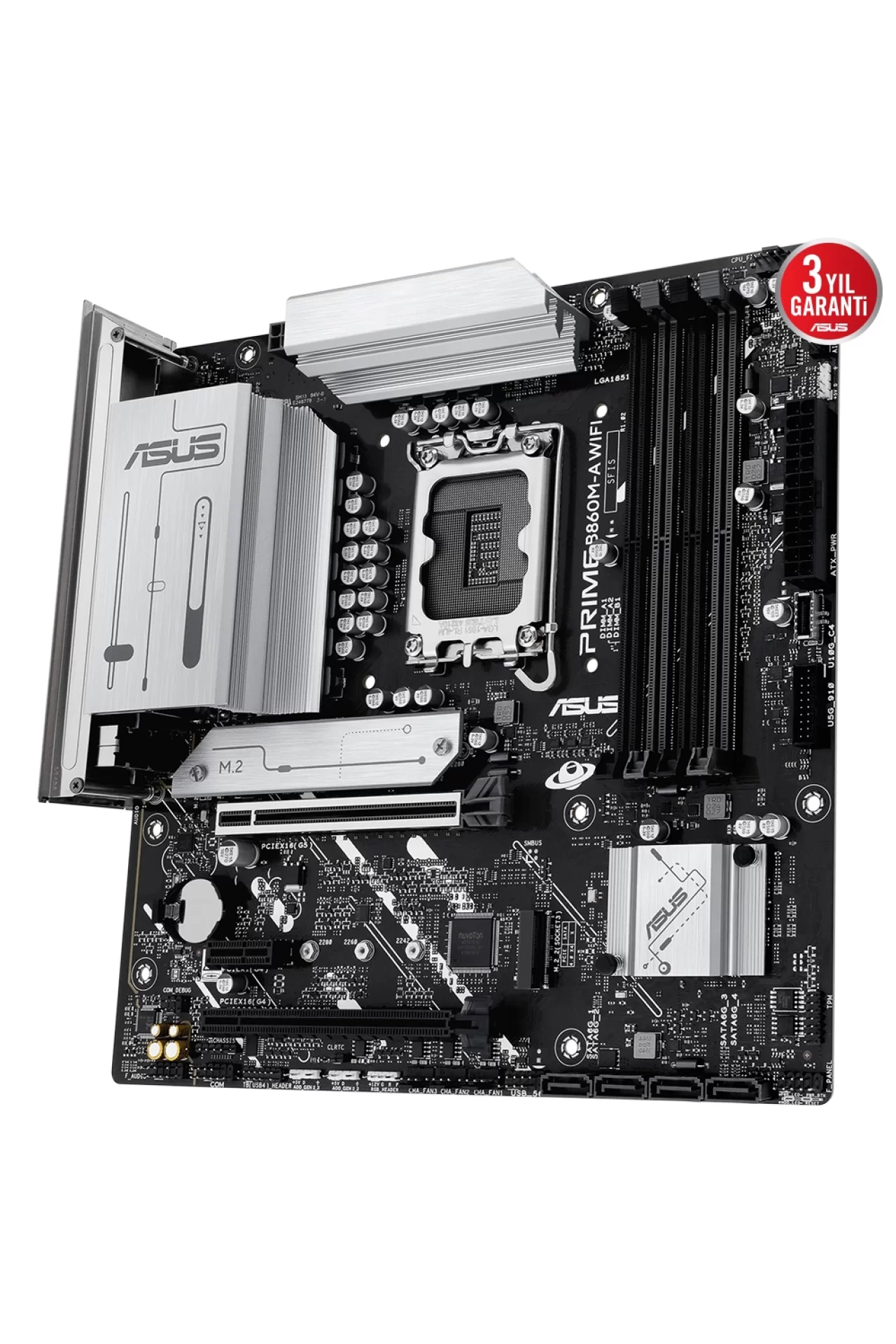 Asus Prime B860M-A WiFi 8666MHz (OC) DDR5 Soket LGA1851 M.2 HDMI DP mATX Anakart
