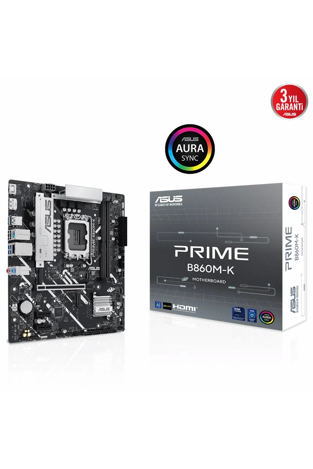 Asus Prime B860M-K 8800MHz (OC) DDR5 Soket LGA1851 M.2 HDMI DP mATX Anakart
