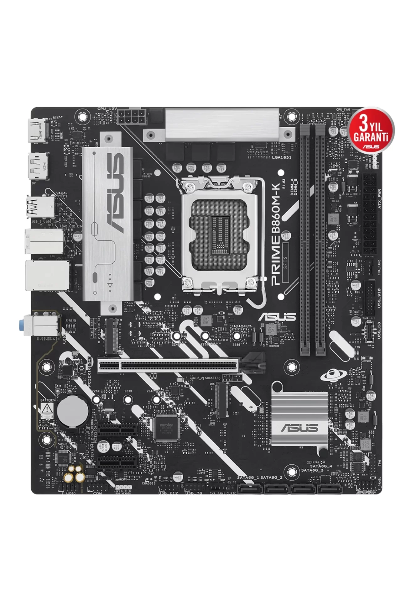 Asus Prime B860M-K 8800MHz (OC) DDR5 Soket LGA1851 M.2 HDMI DP mATX Anakart