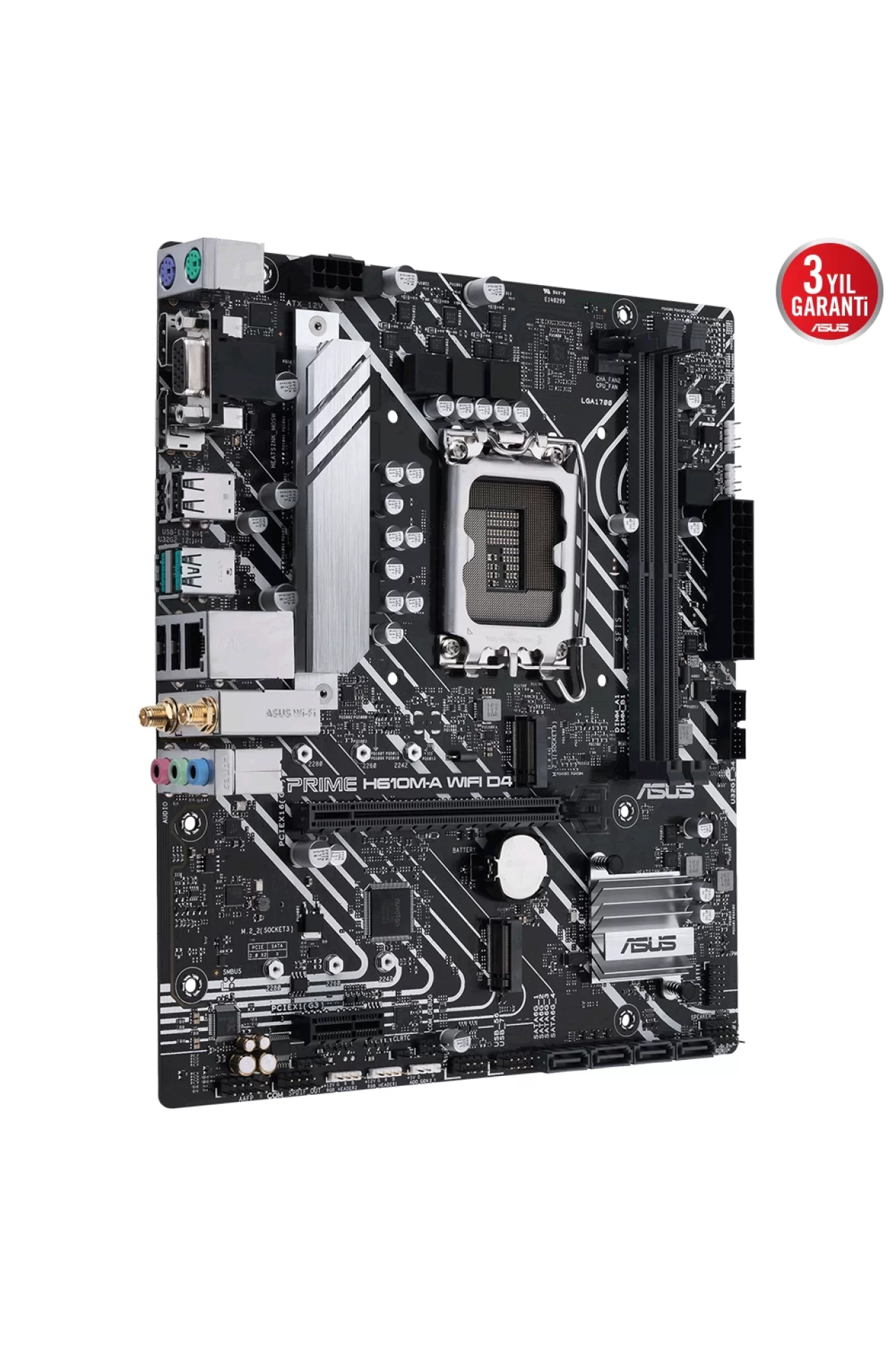 Asus Prime H610M-A WIFI D4 3200MHz DDR4 Soket 1700 M.2 HDMI DP VGA mATX Anakart
