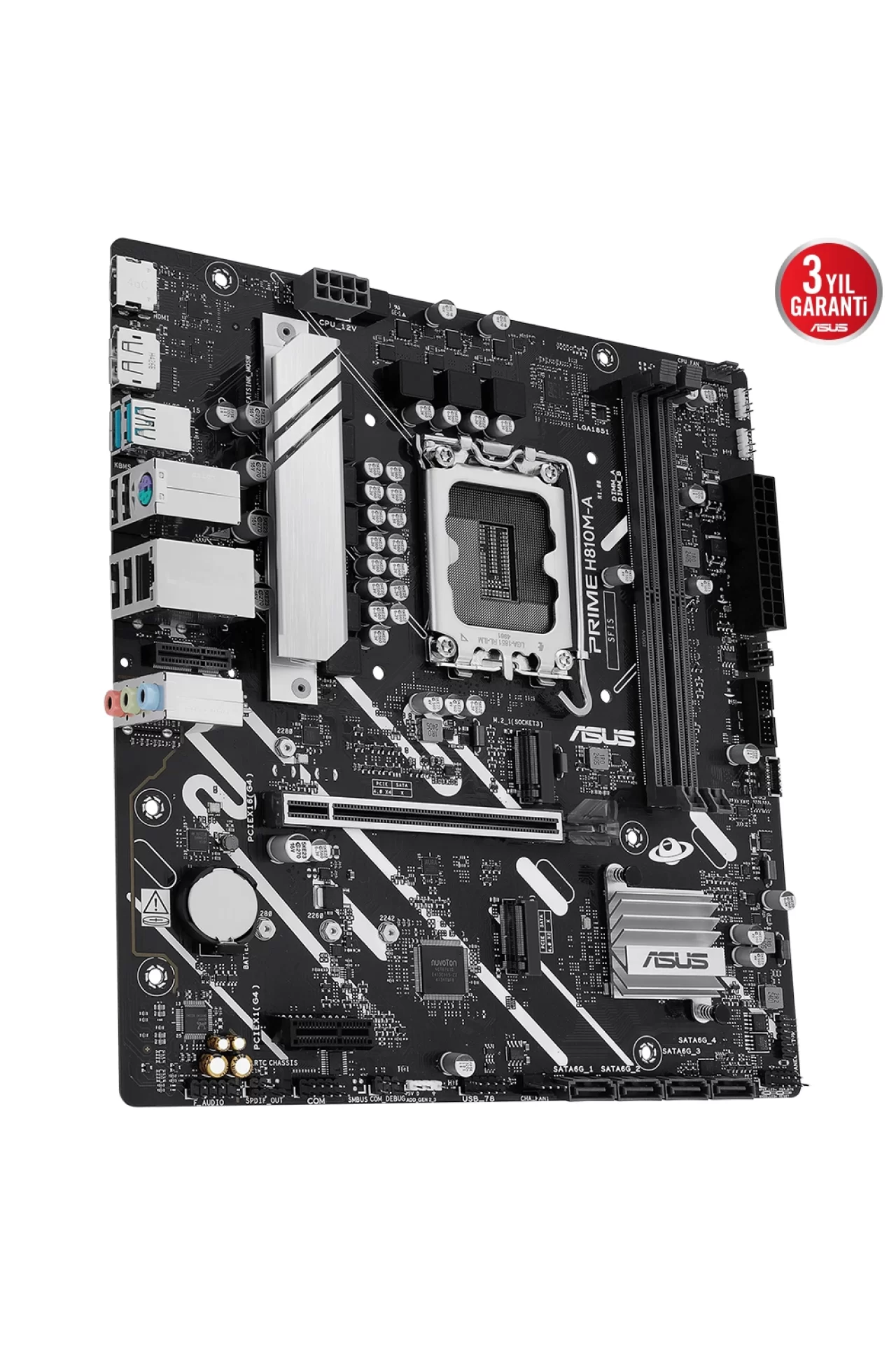 Asus Prime H810M-A-CSM 6400MHz DDR5 Soket LGA1851 M.2 HDMI DP mATX Anakart