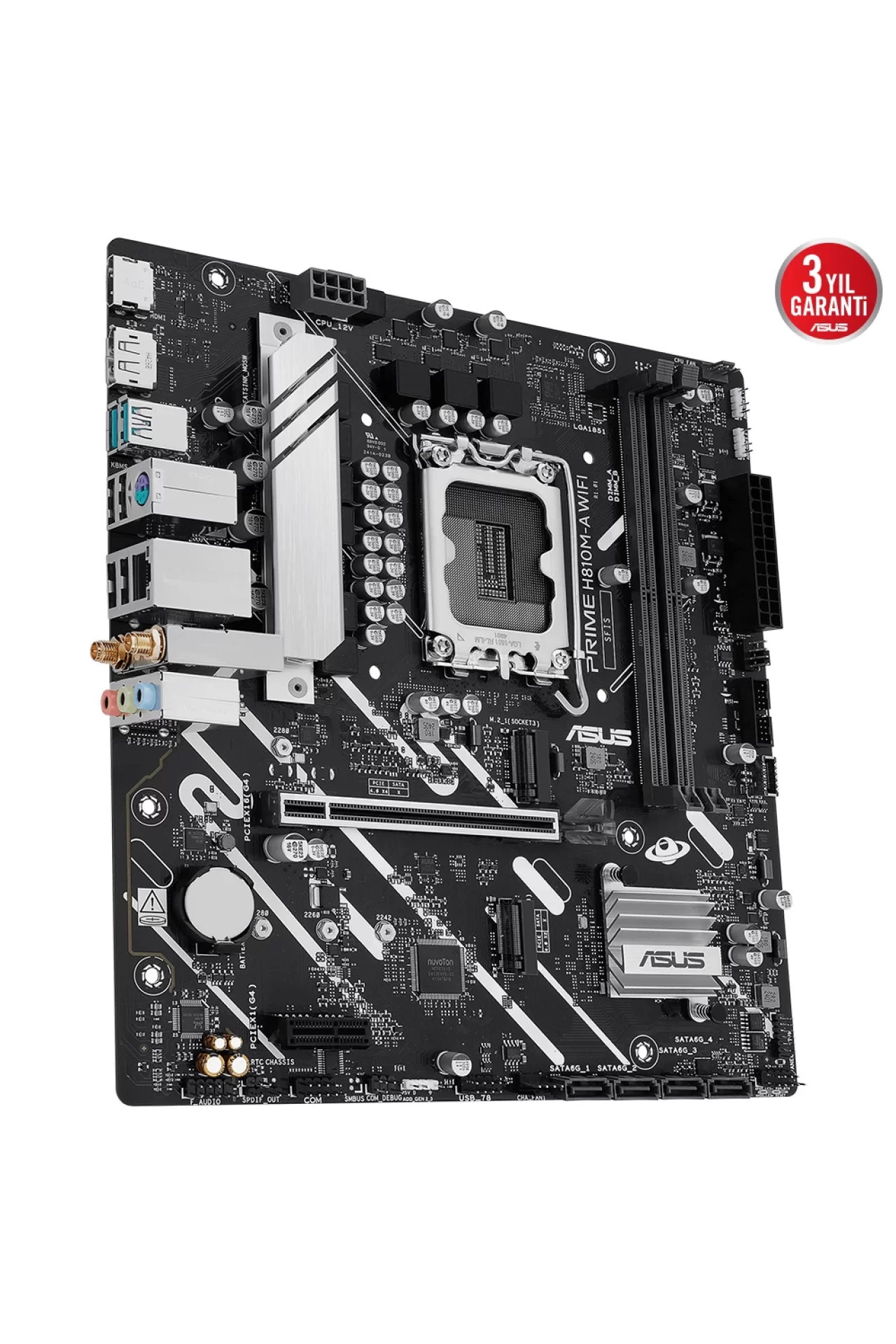 Asus Prime H810M-A WiFi 6400MHz DDR5 Soket LGA1851 M.2 HDMI DP mATX Anakart