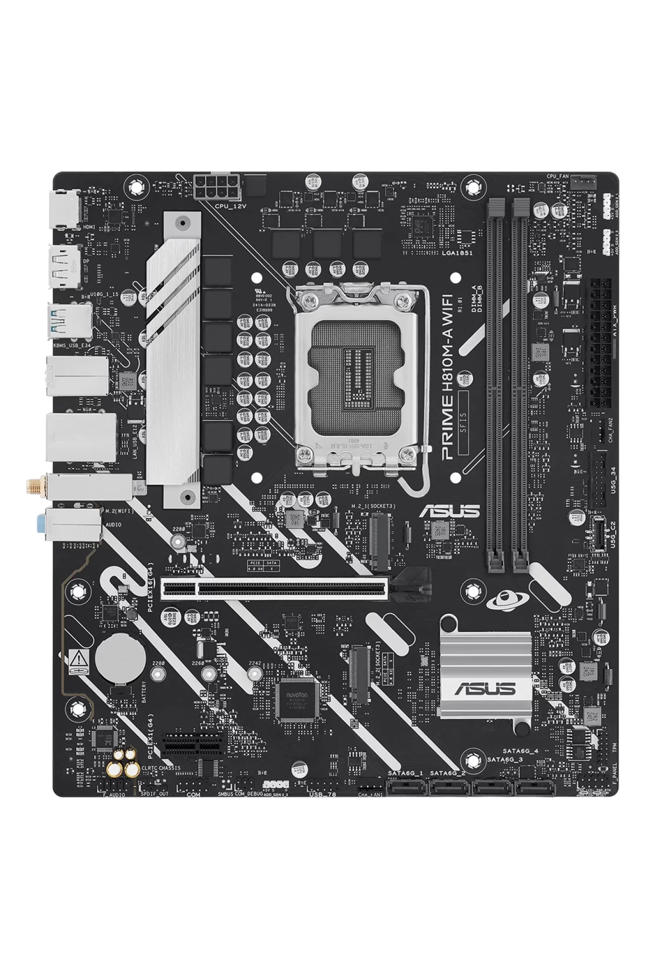 Asus Prime H810M-A WiFi 6400MHz DDR5 Soket LGA1851 M.2 HDMI DP mATX Anakart