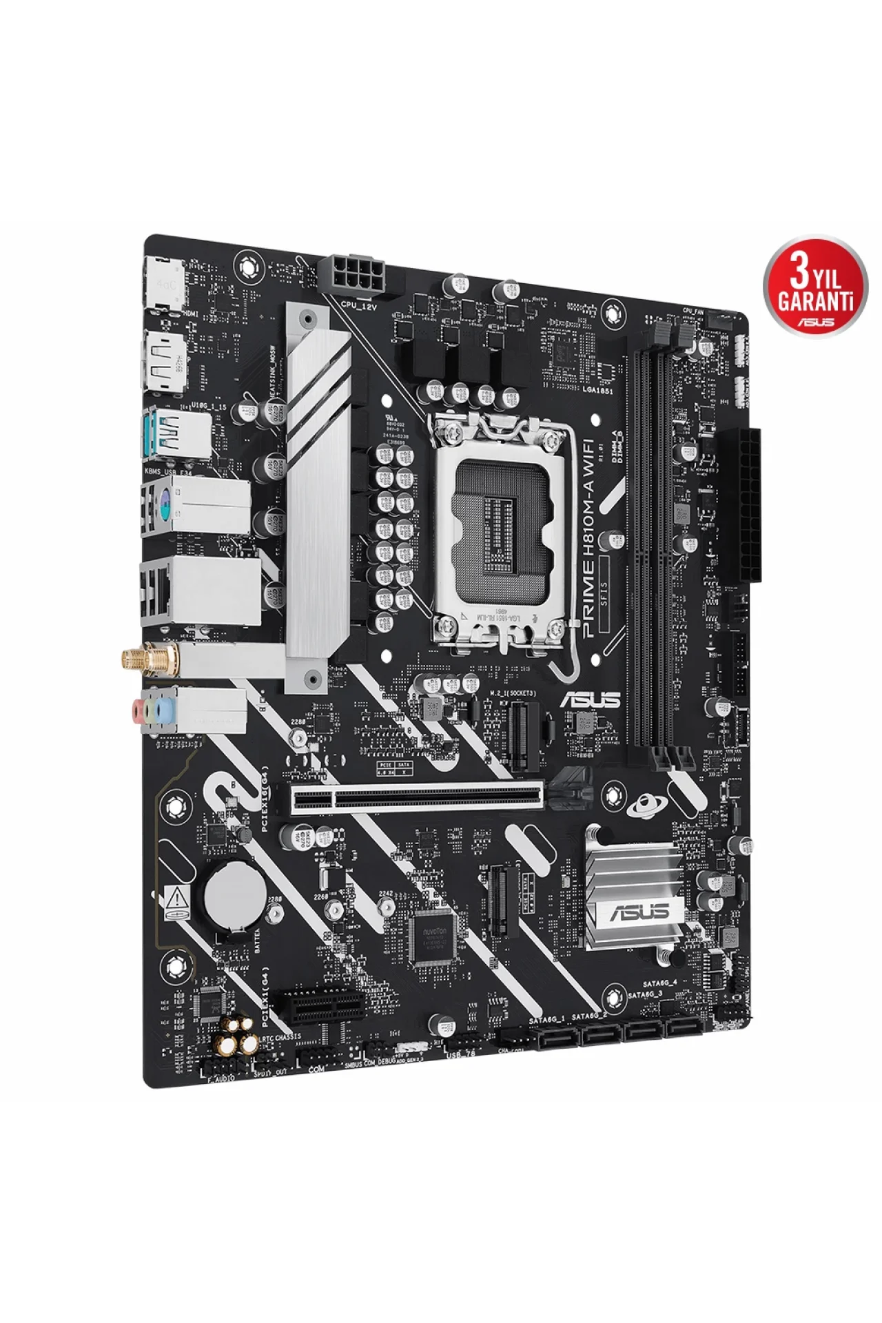 Asus Prime H810M-A WiFi 6400MHz DDR5 Soket LGA1851 M.2 HDMI DP mATX Anakart