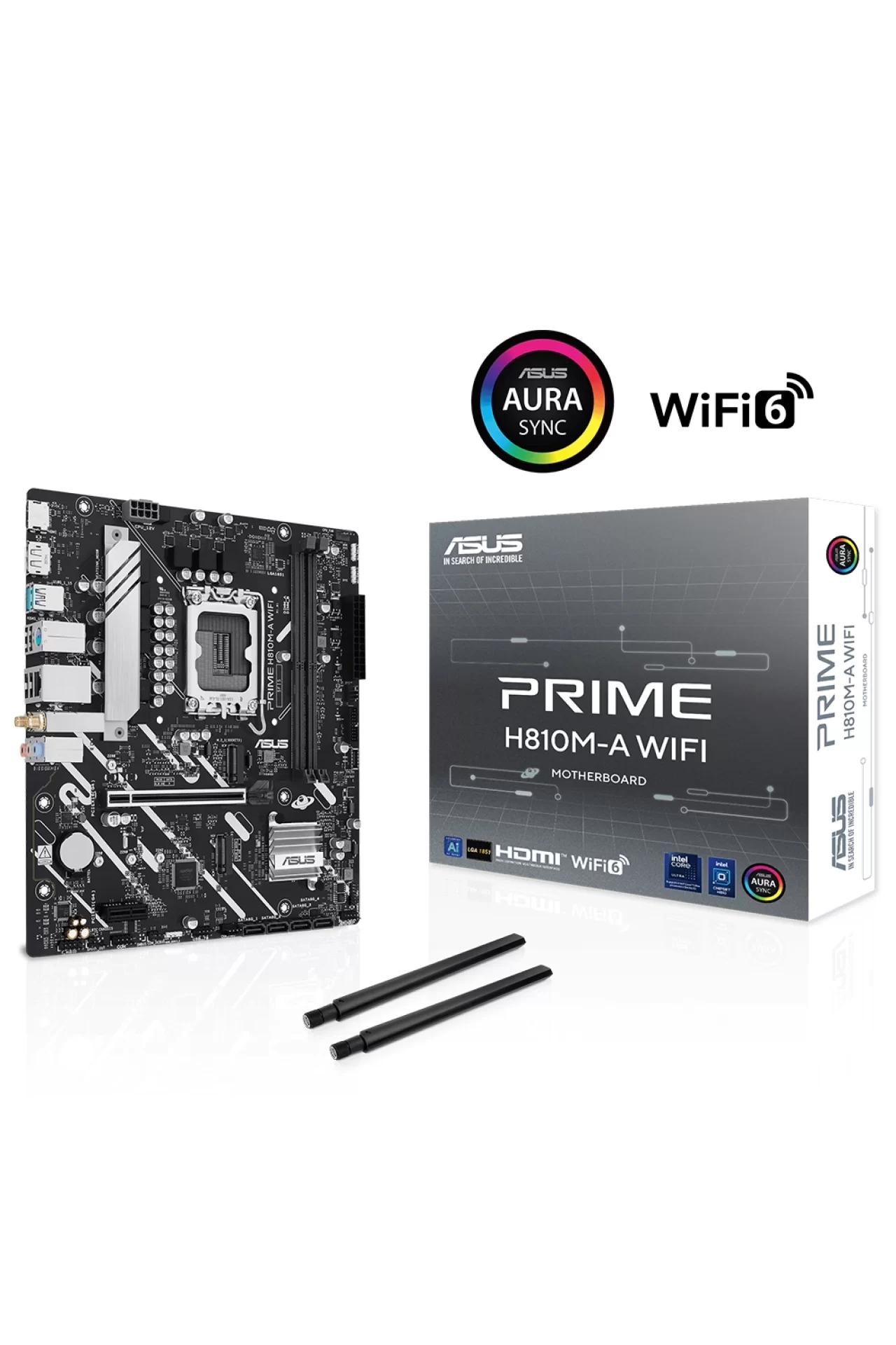 Asus Prime H810M-A WiFi 6400MHz DDR5 Soket LGA1851 M.2 HDMI DP mATX Anakart