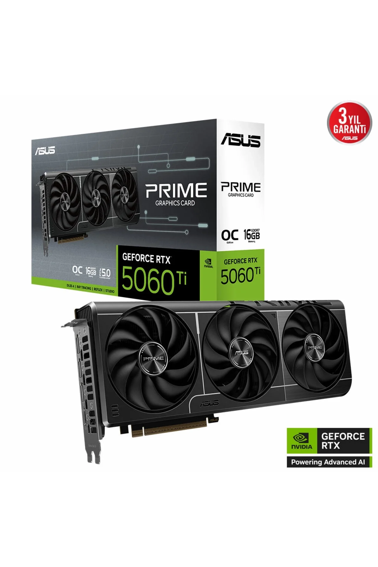 Asus Prime GeForce RTX 5060 Ti OC 16GB GDDR7 128 Bit DLSS 4 Ekran Kartı