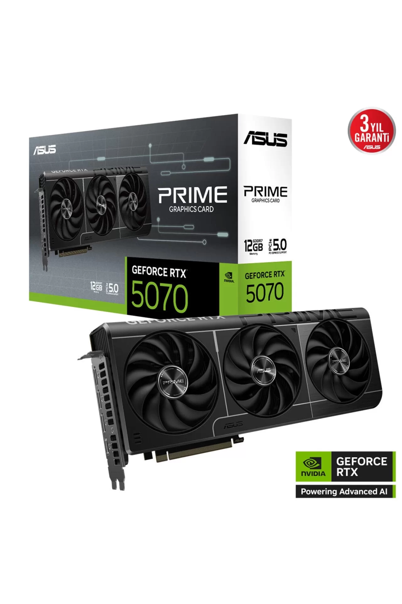 Asus Prime GeForce RTX 5070 12GB GDDR7 192 Bit DLSS 4 Ekran Kartı
