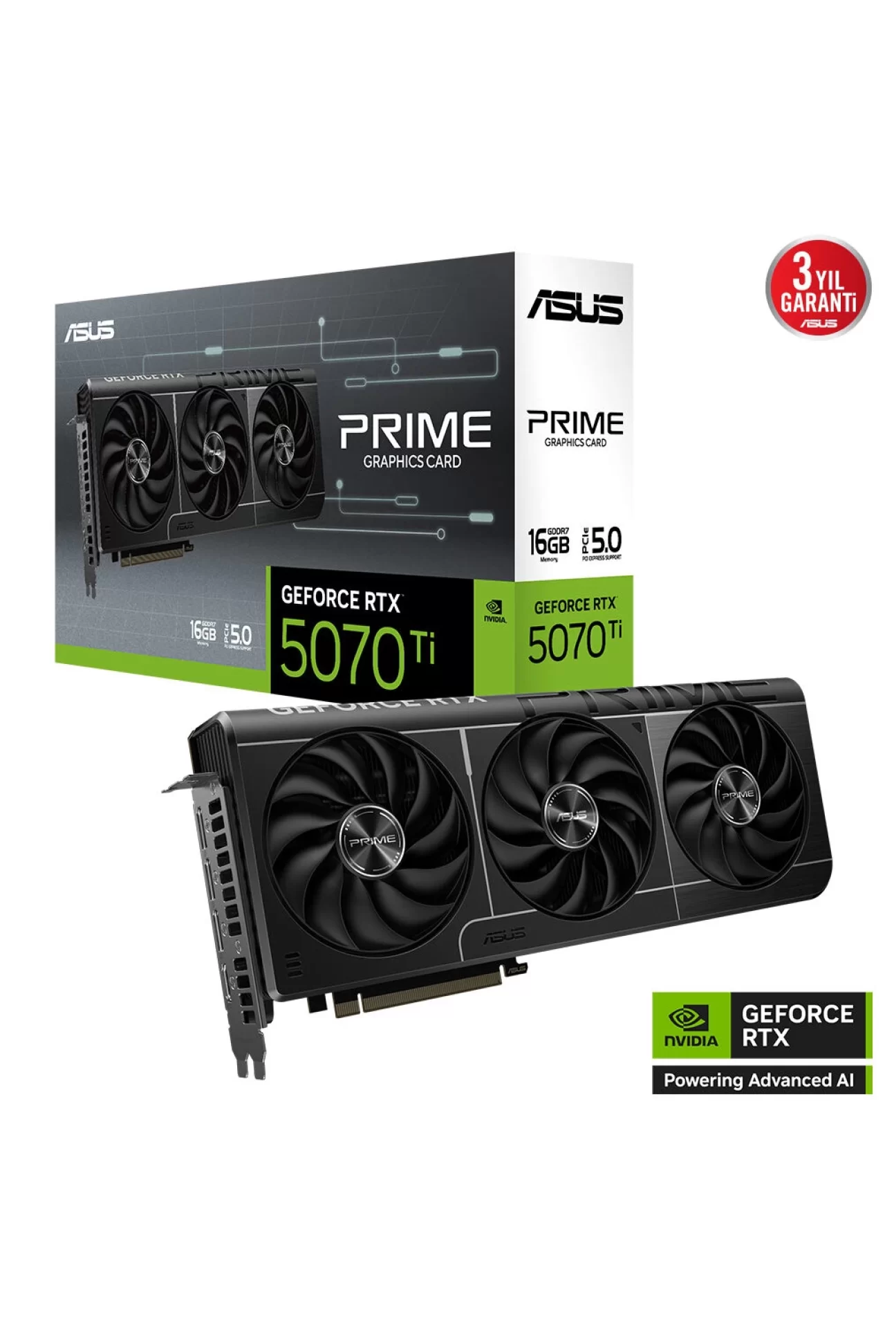 Asus Prime GeForce RTX 5070 Ti 16GB GDDR7 256 Bit DLSS 4 Ekran Kartı