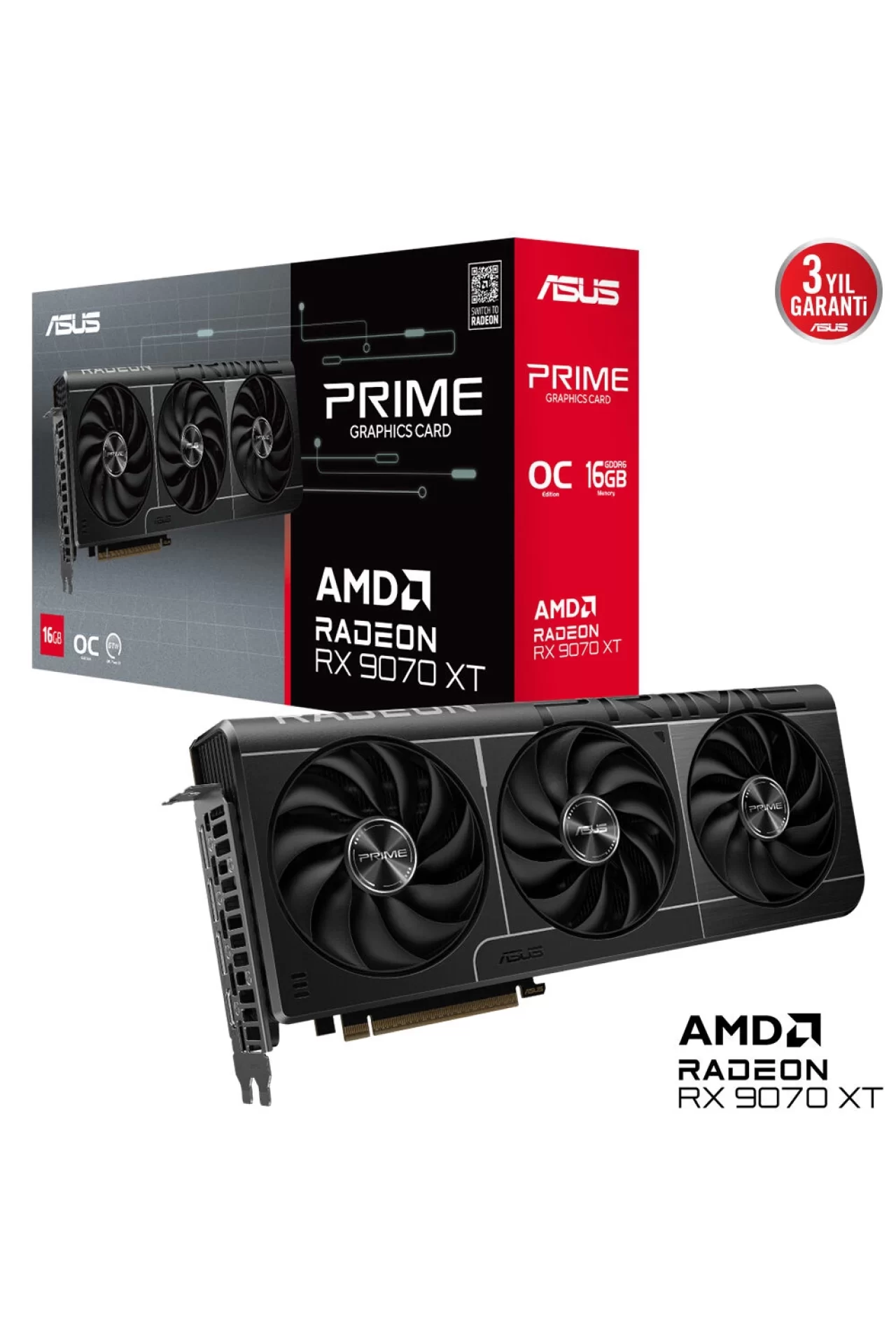 Asus Prime RX 9070 XT OC 16GB Ekran Kartı