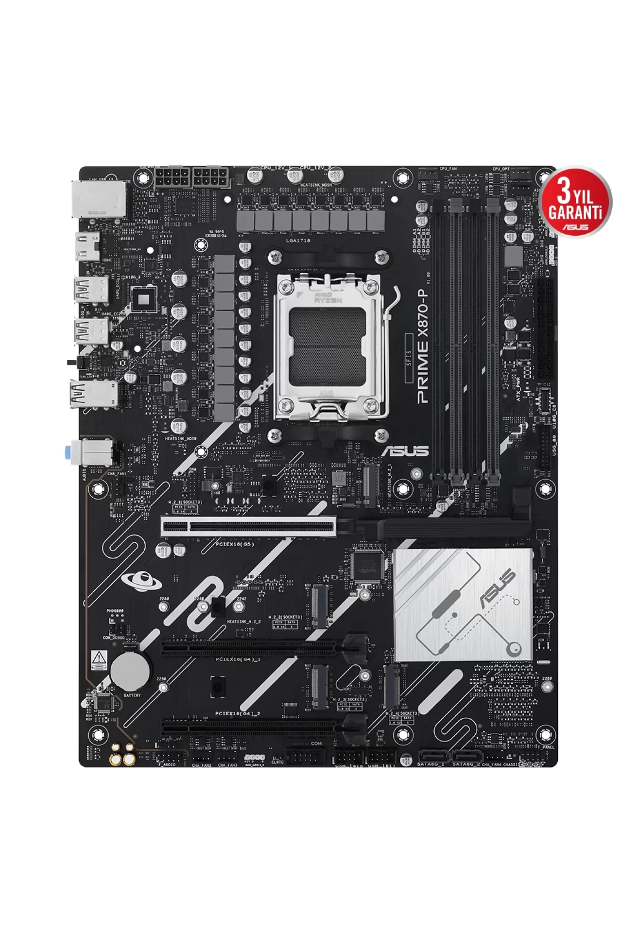 Asus Prime X870-P 8000MHz(OC) DDR5 Soket AM5 M.2 HDMI ATX Anakart
