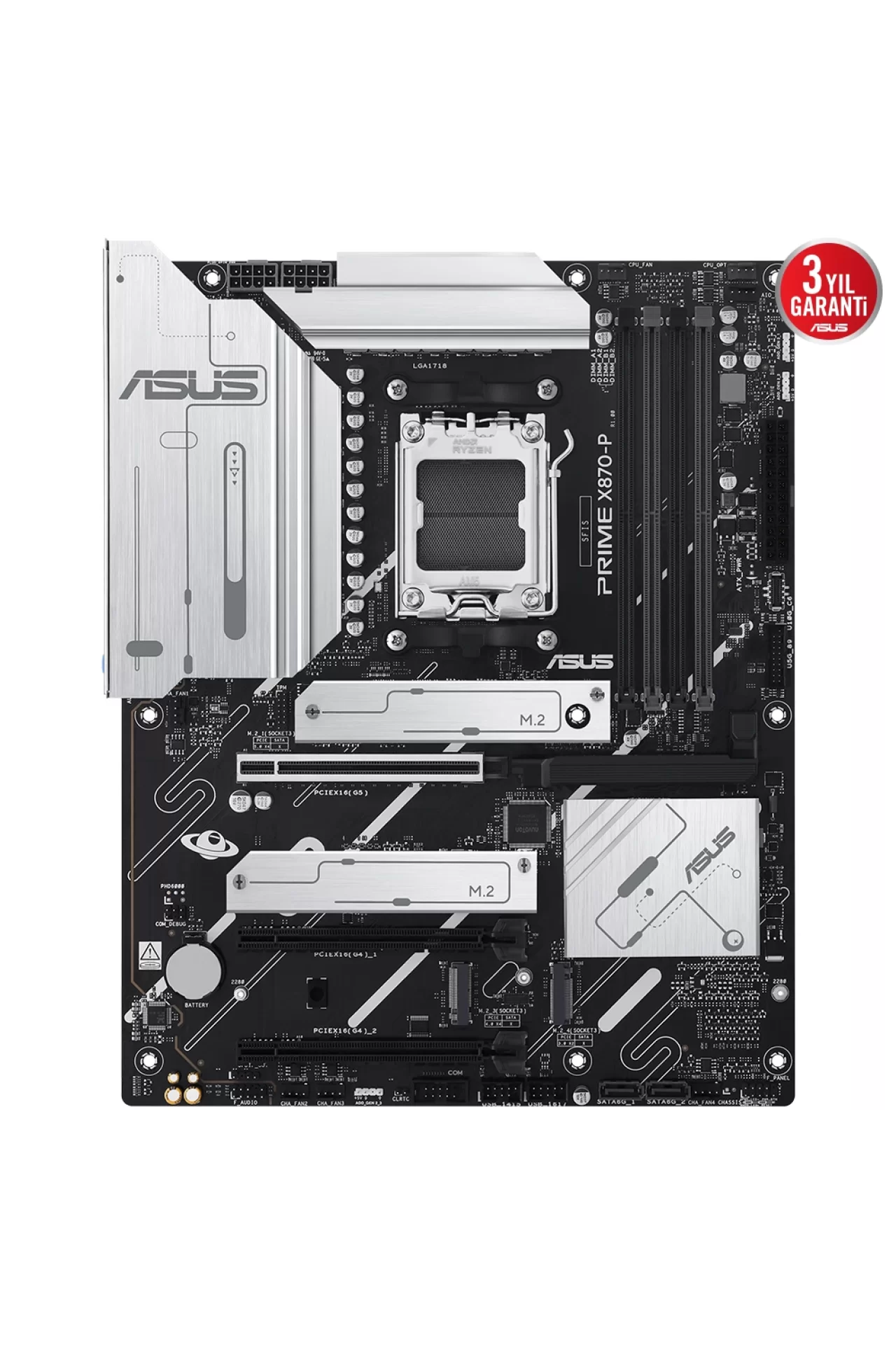 Asus Prime X870-P 8000MHz(OC) DDR5 Soket AM5 M.2 HDMI ATX Anakart