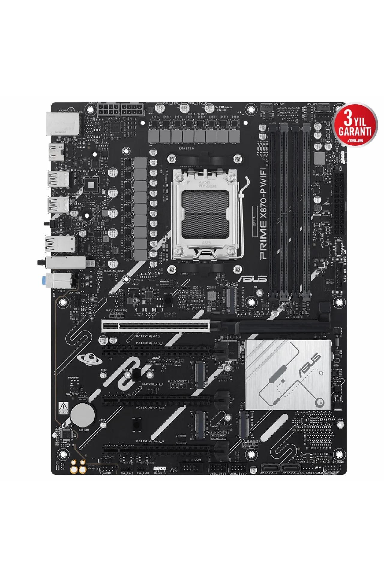 Asus Prime X870-P WiFi 8000MHz(OC) DDR5 Soket AM5 M.2 HDMI ATX Anakart