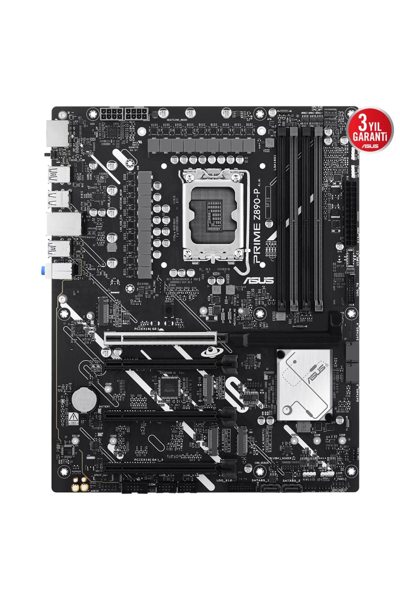 Asus Prime Z890-P WiFi 8400 MHz (OC) DDR5 Soket LGA1851 M.2 HDMI DP ATX Anakart