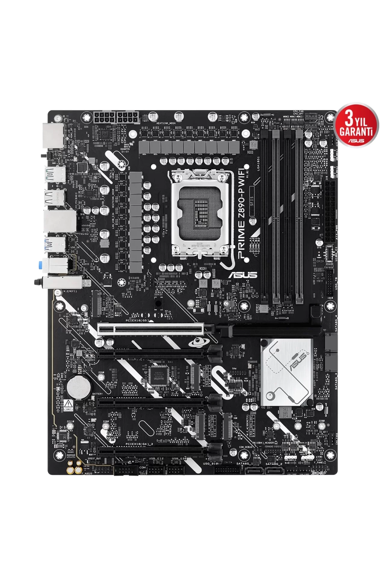 Asus Prime Z890-P WiFi 8400 MHz (OC) DDR5 Soket LGA1851 M.2 HDMI DP ATX Anakart